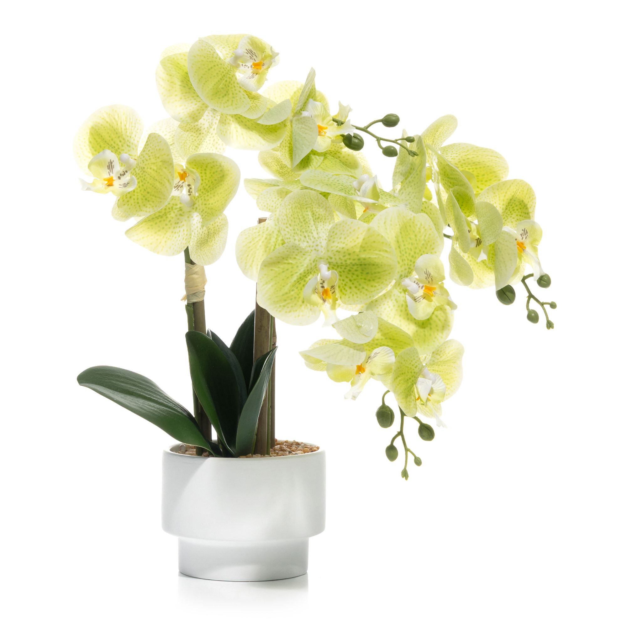 B-Ware LUMIDA Flora künstliche Orchidee Realtouch-Blüten Keramik-Topf