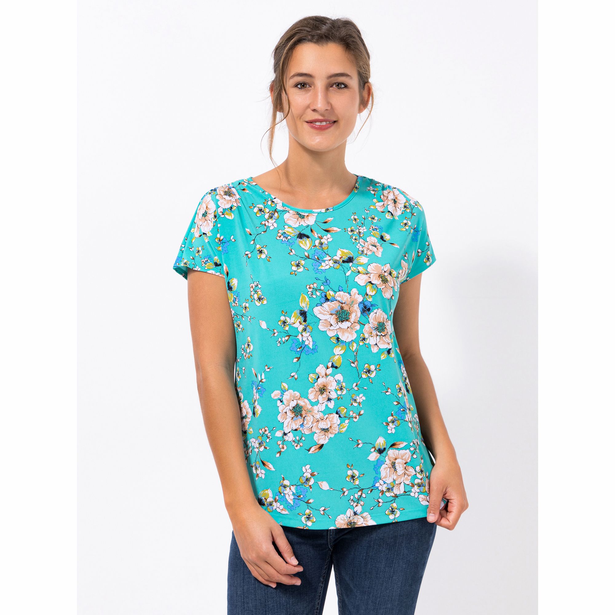 B-Ware KIM & CO. Shirt, 1/2-Arm Brazil Knit Jersey geraffte Schulter