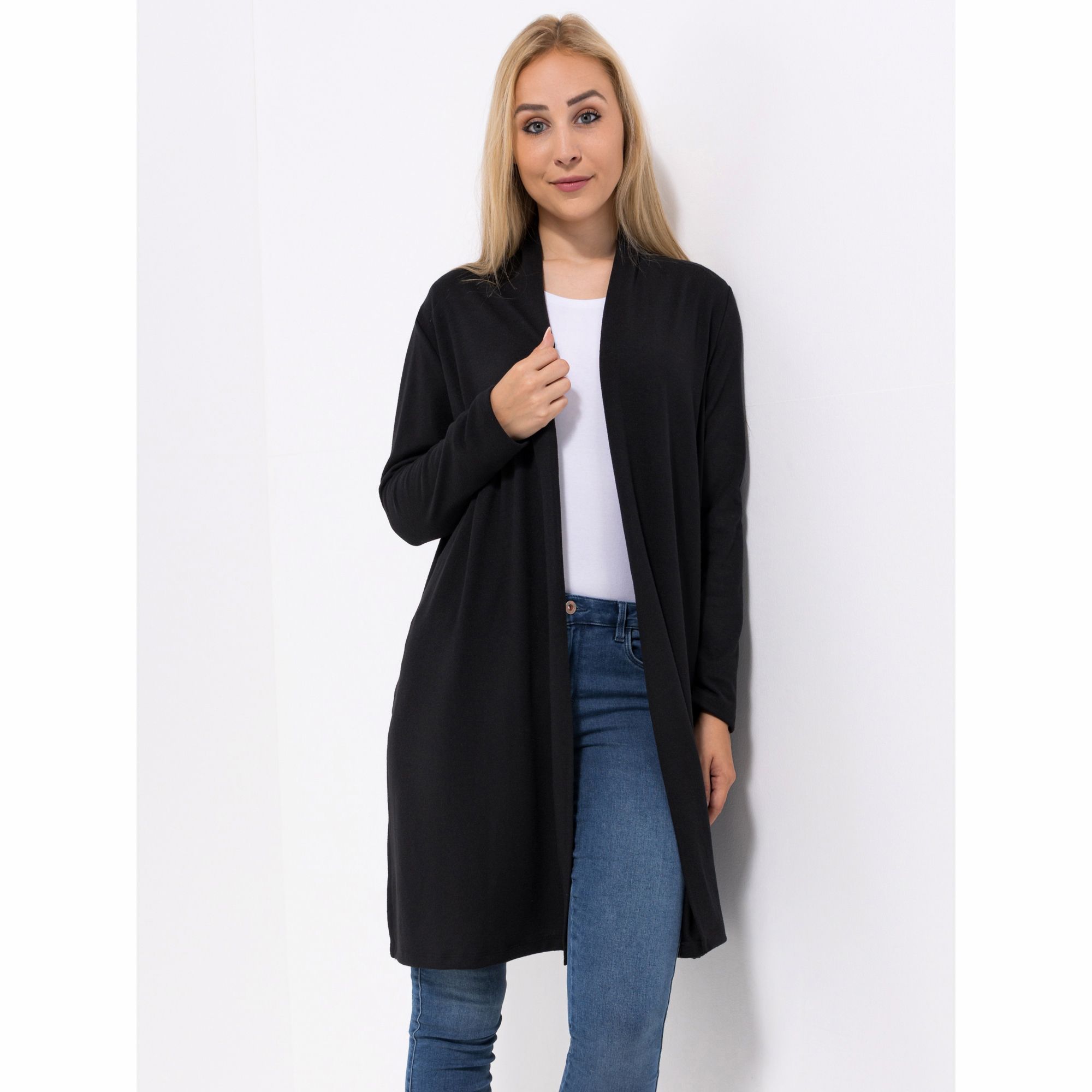 B-Ware KIM & CO. Cardigan, Langarm Soft Touch Jersey offene Front