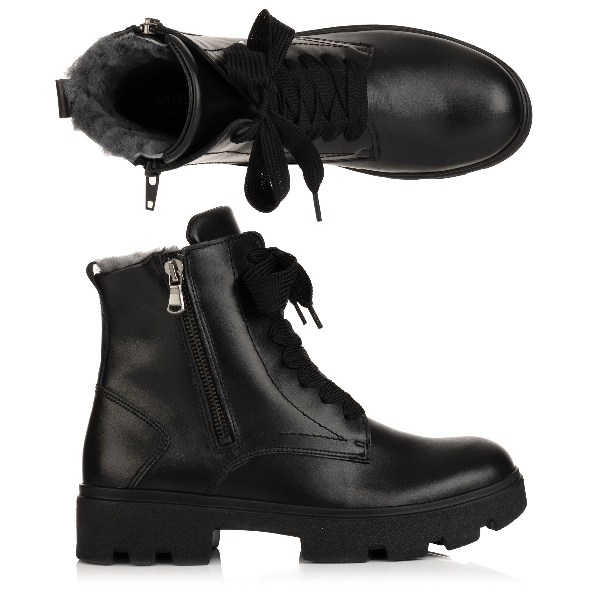 B-Ware VITAFORM Damen-Stiefelette echt Leder Lammfell gefüttert