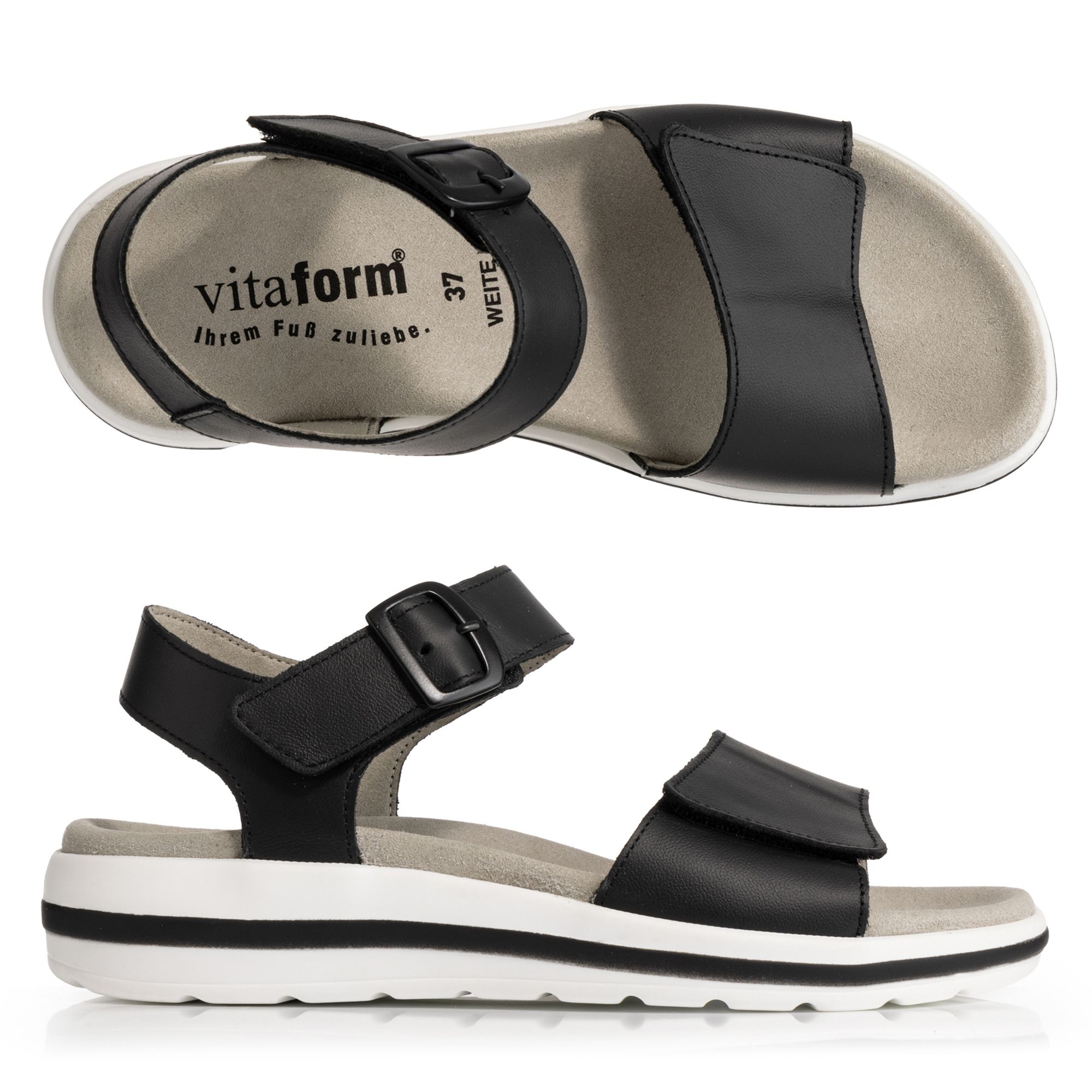 B-Ware VITAFORM Damen- Sandalette echt Leder Klettverschlüsse