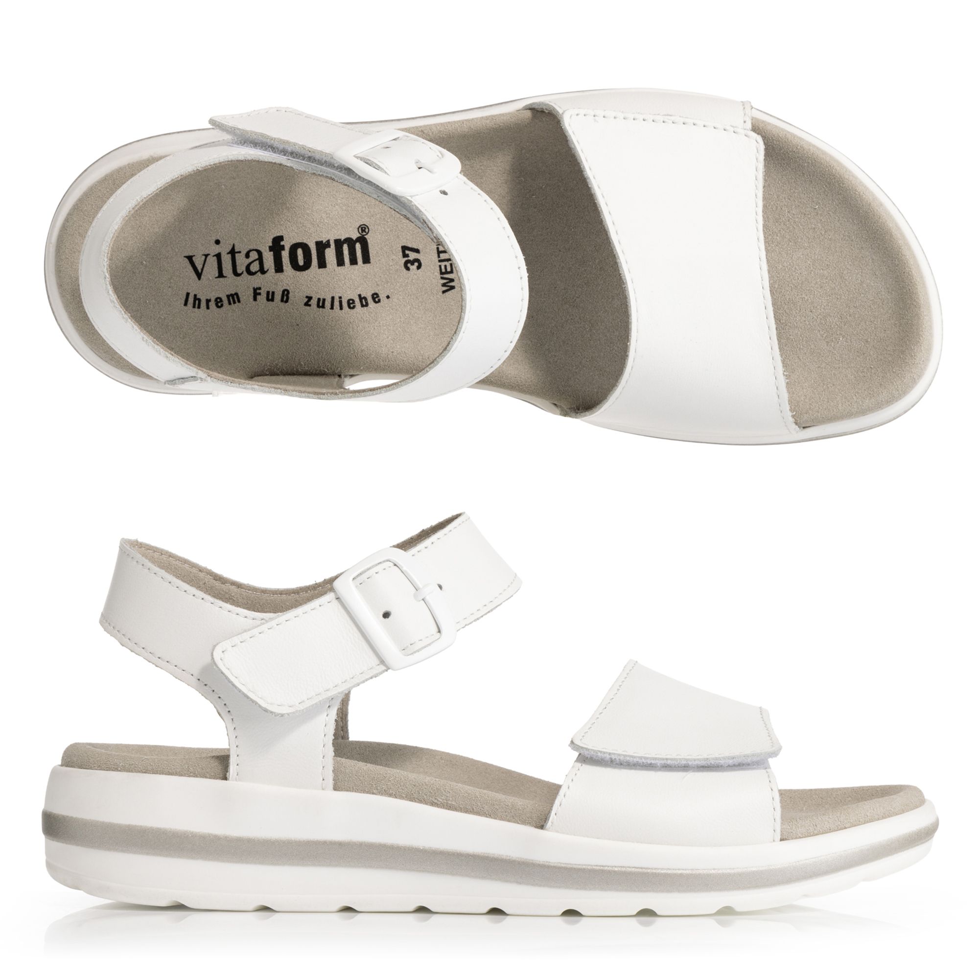 B-Ware VITAFORM Damen- Sandalette echt Leder Klettverschlüsse