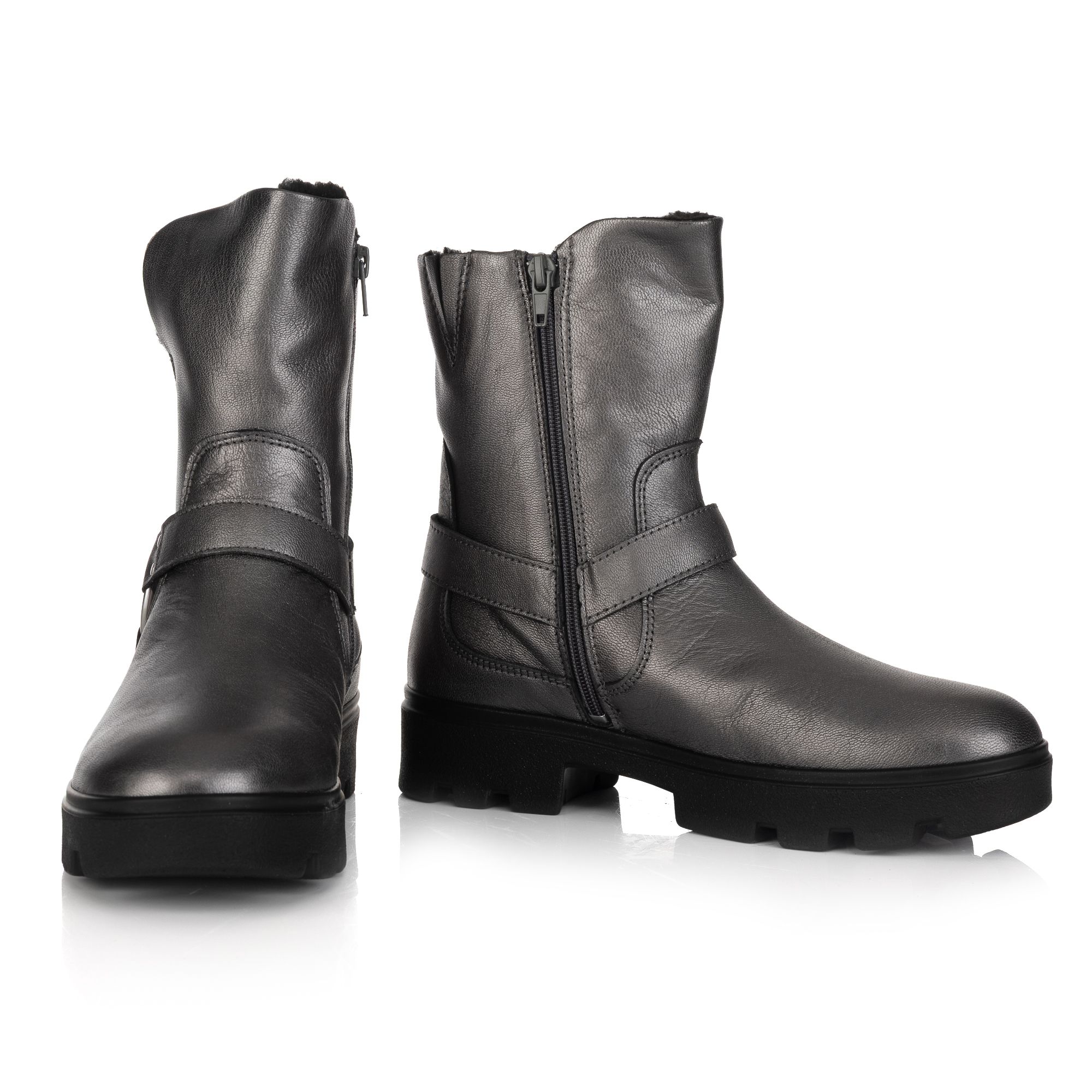 B-Ware VITAFORM Damen-Stiefelette Nappaleder Biker-Look