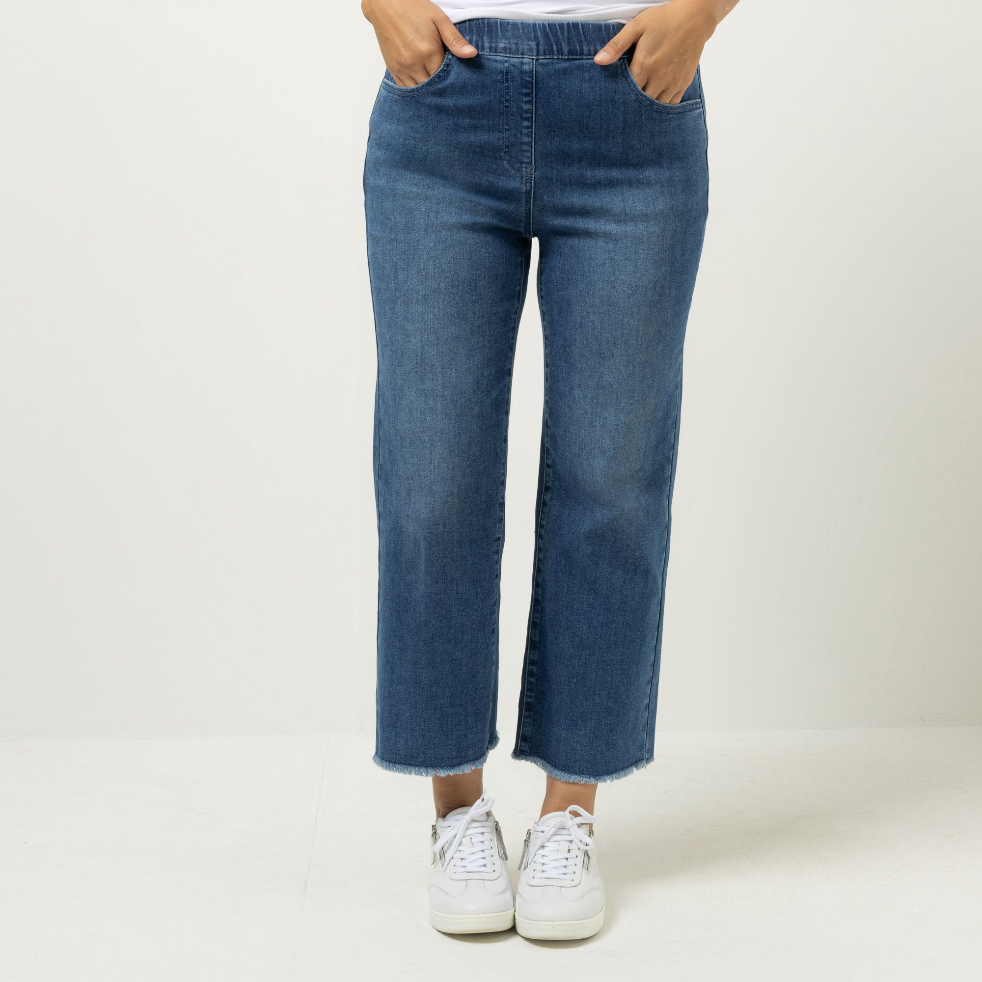 B-Ware DENIM & CO. Jeans, 7/8-Länge 5-Pocket-Style Rundumdehnbund