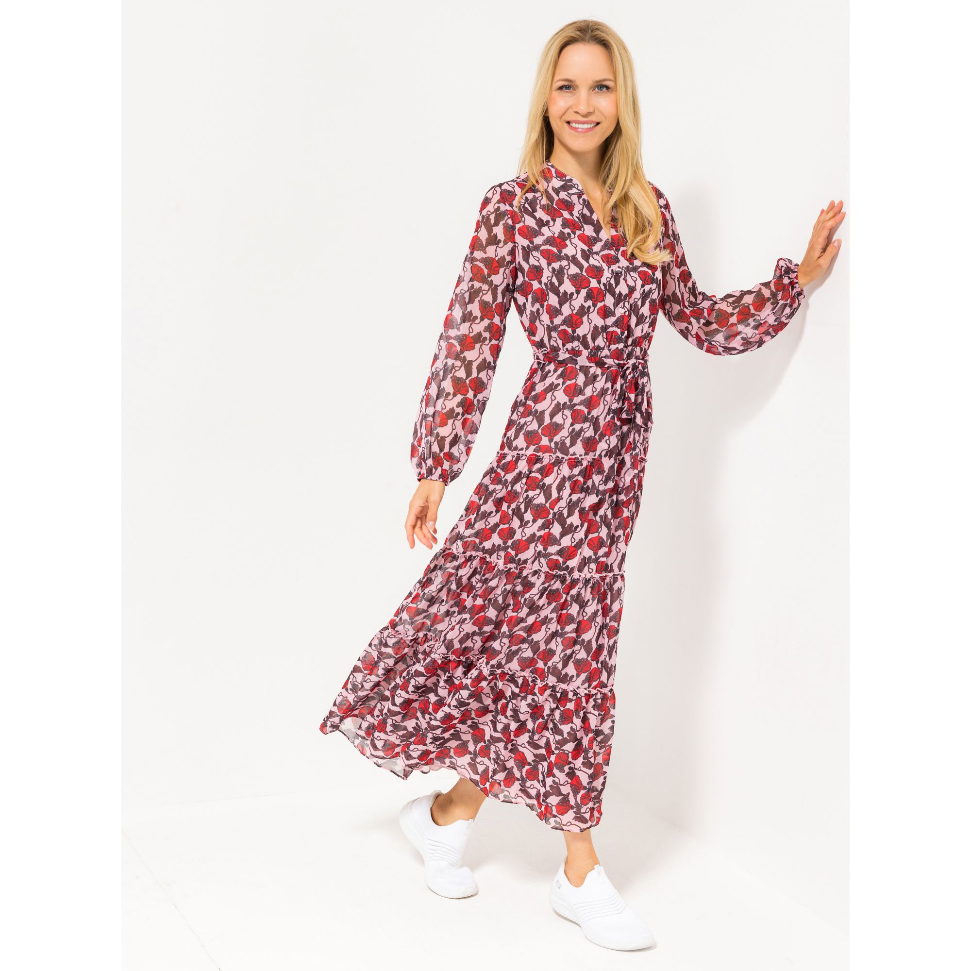 B-Ware SOULS BY EYWASOULS® Maxi-Kleid, Bindeband V-Ausschnitt