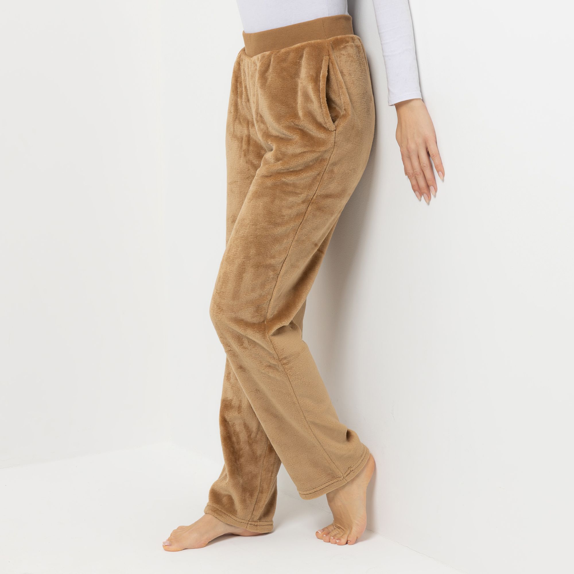 B-Ware MONT CHALET Damen-Hose uni Mikrofaser Chinchilla