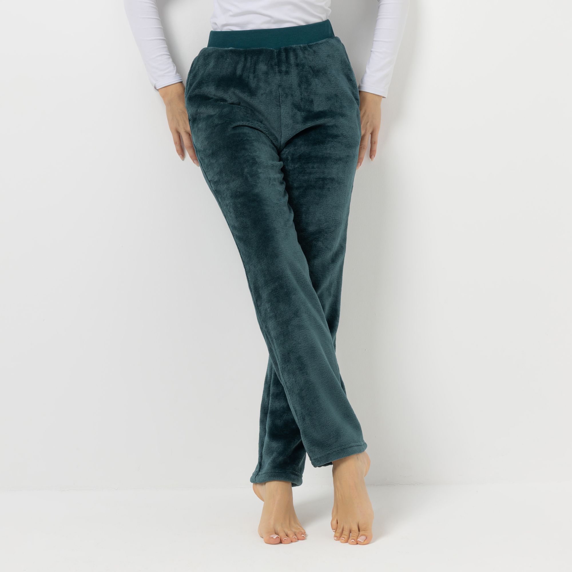 B-Ware MONT CHALET Damen-Hose uni Mikrofaser Chinchilla