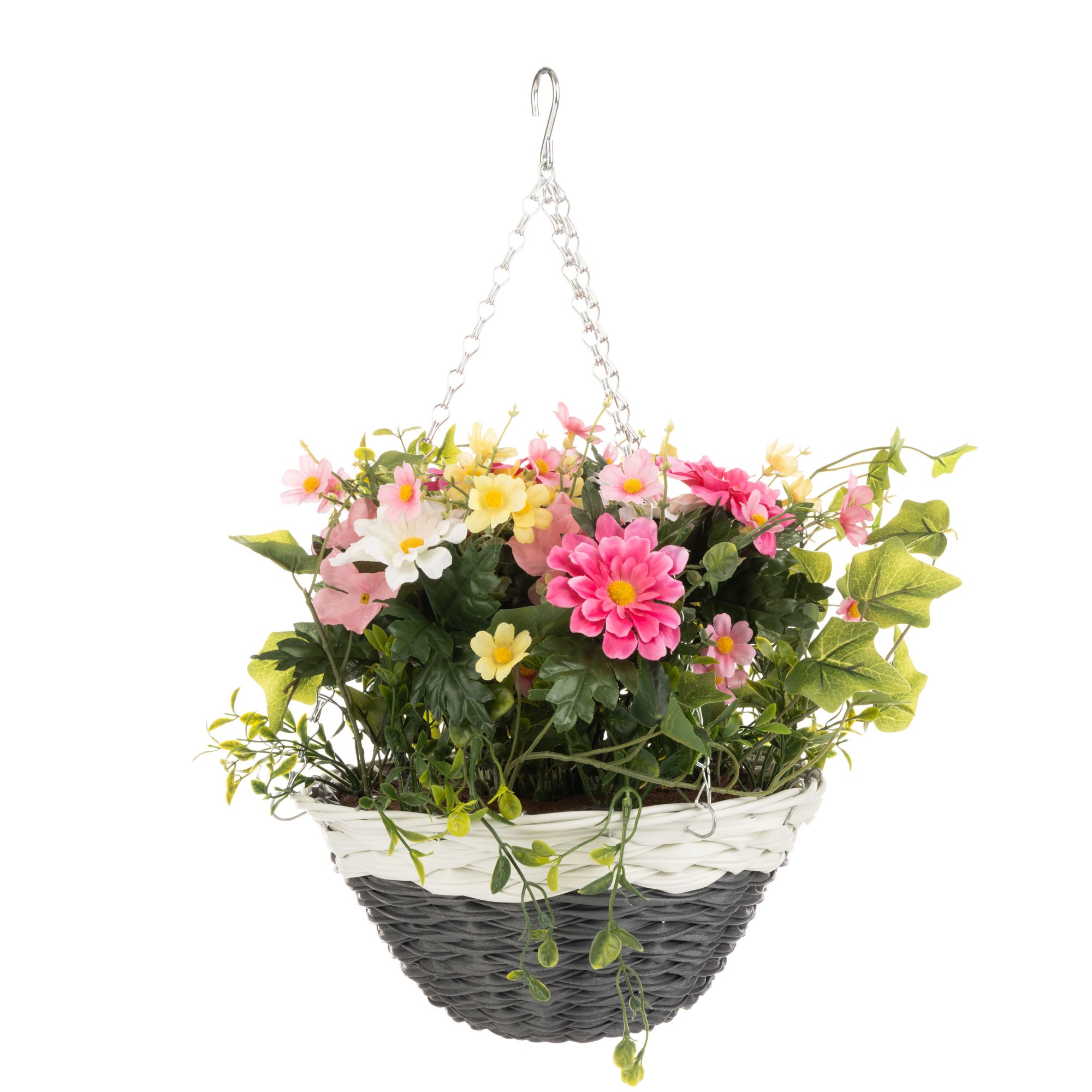 B-Ware ABELLA Flora künstl. Blumen Hängeampel Blühmix outdoorgeeignet