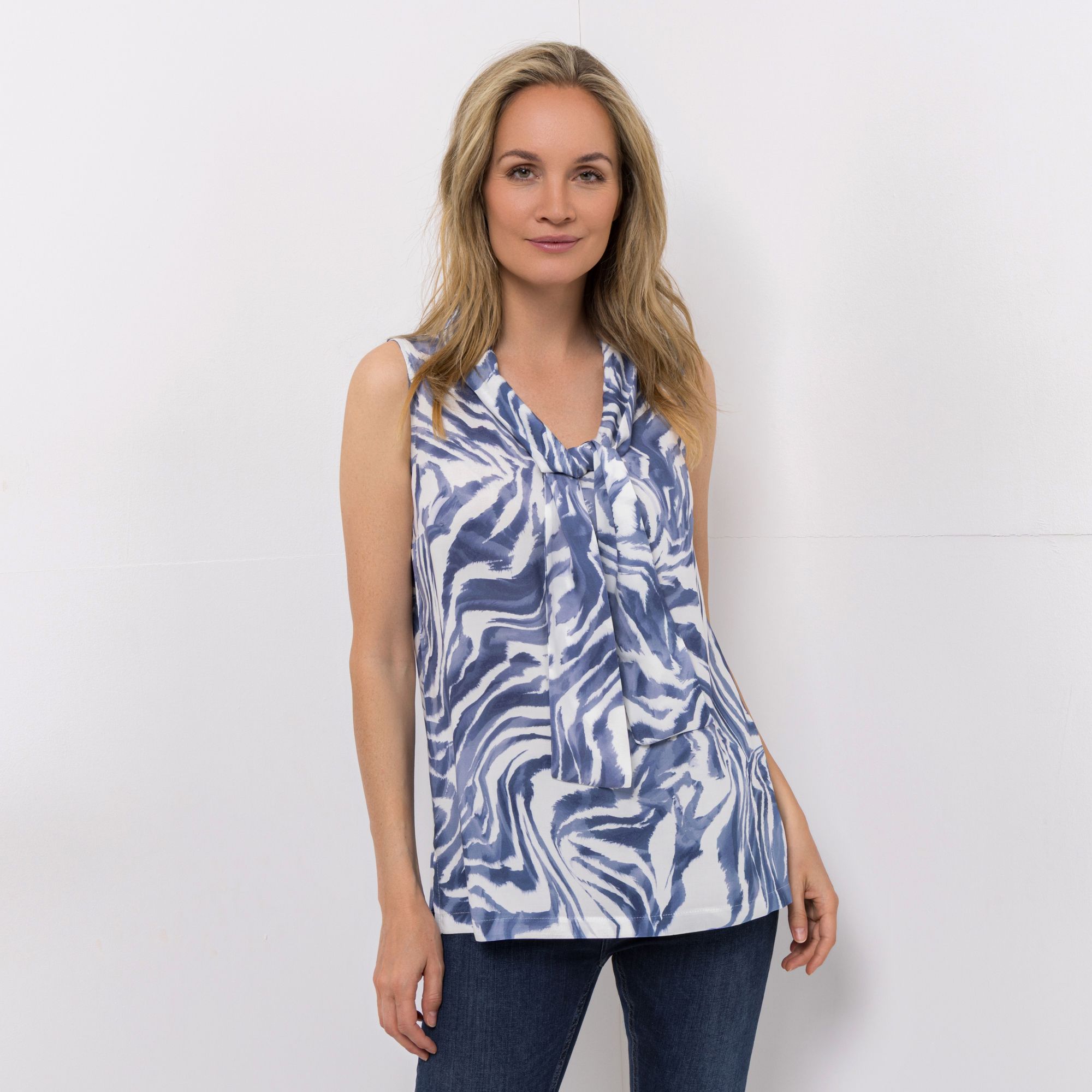 B-Ware VIA MILANO Top Schluppe Allover-Druck