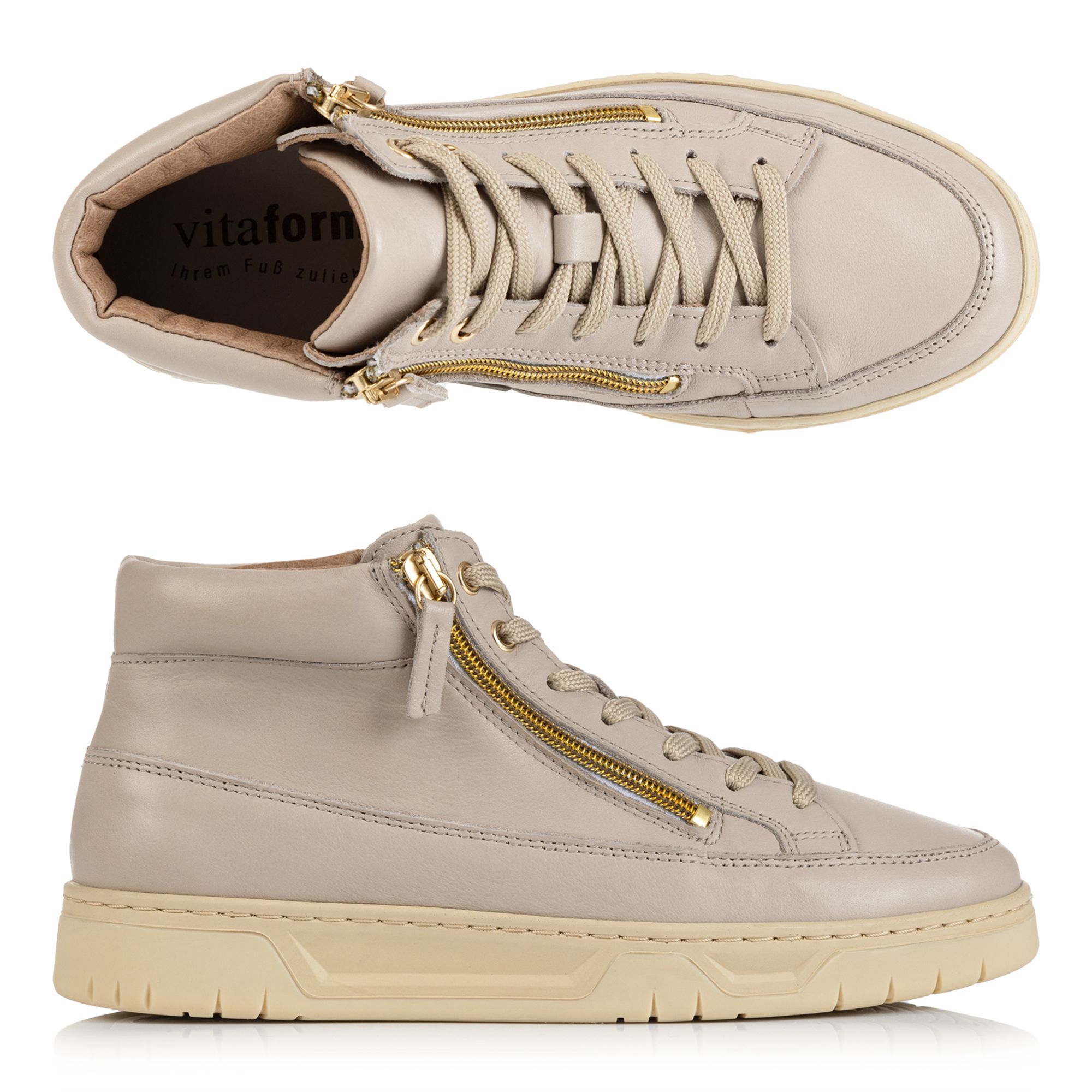 B-Ware VITAFORM Damen-Hightopsneaker Softnappa seitl. Reißverschluss