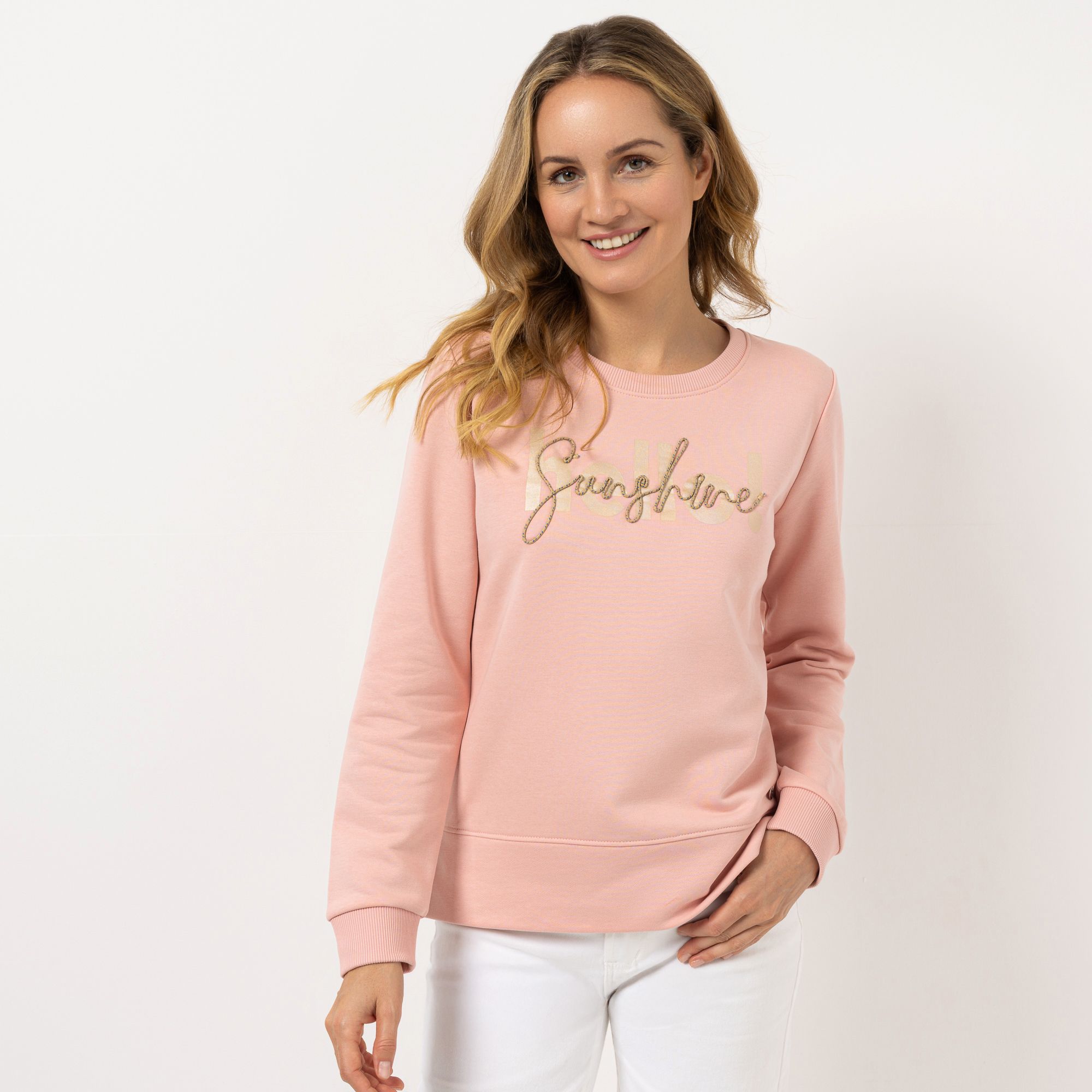 B-Ware STRANDFEIN Sweatshirt Rundhalsausschnitt Kordel-Applikation
