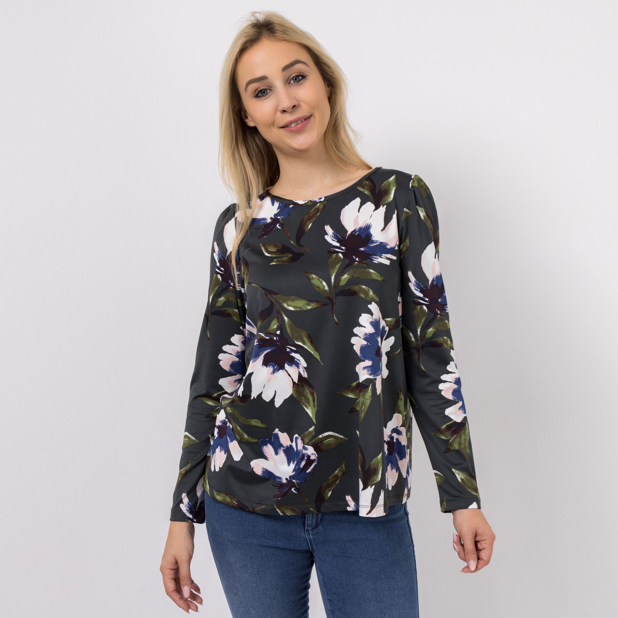 B-Ware KIM & CO. Shirt, Langarm Brazil Knit Jersey Rundhalsausschnitt