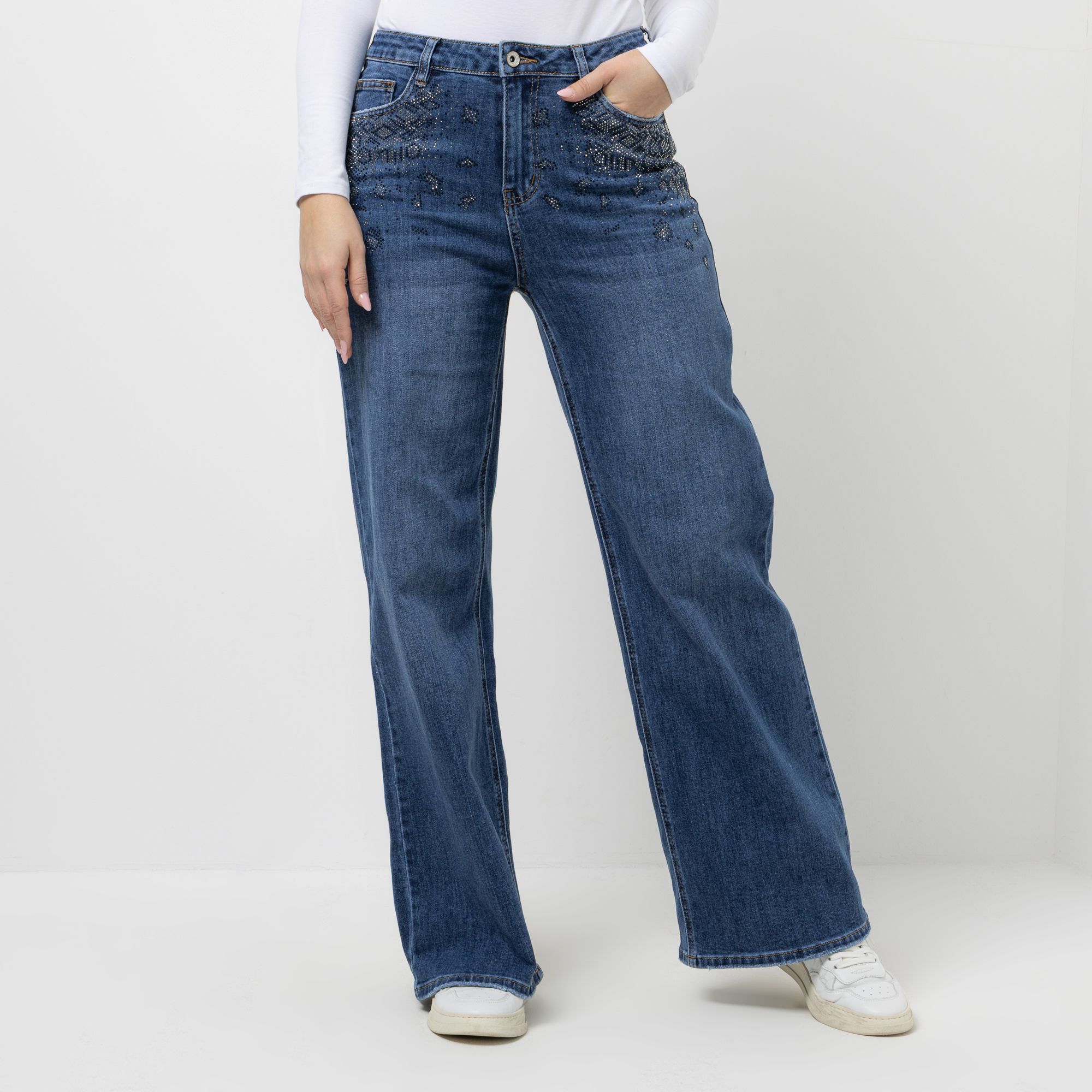 B-Ware DINE 'N' DANCE Jeanshose 5 Pocket-Style Strassdekoration