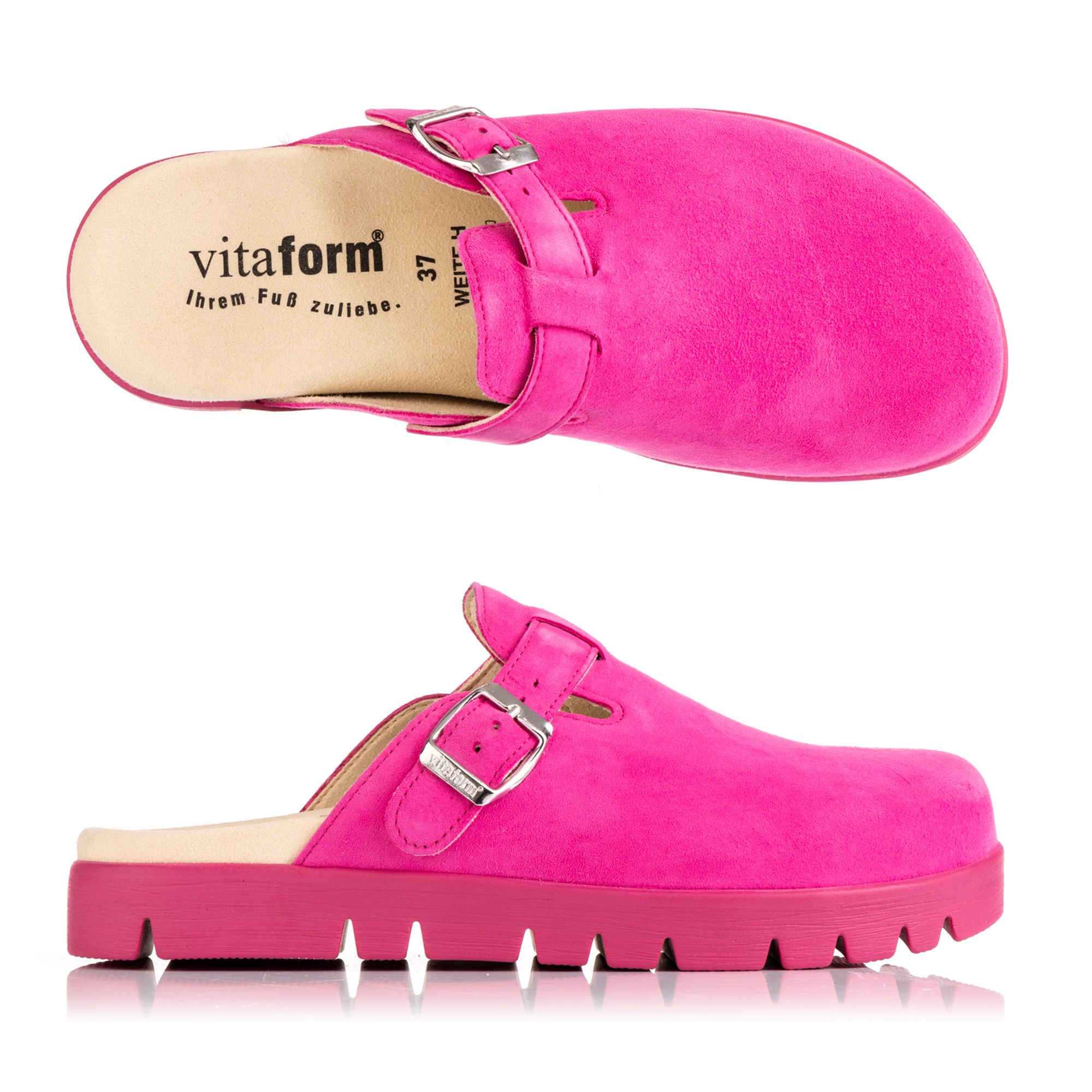 B-Ware VITAFORM Damen-Clog Samtziege Schnalle