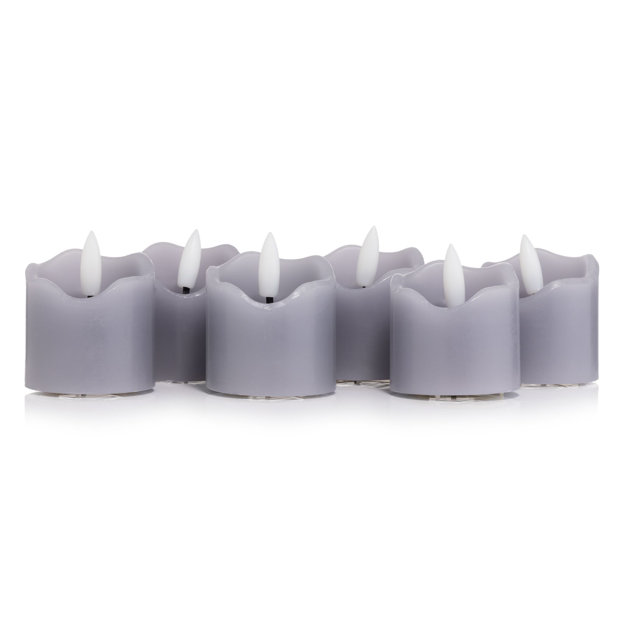 B-Ware ELAMBIA 6 LED-Votivkerzen geschwungener Rand Flamme Luma, Timer