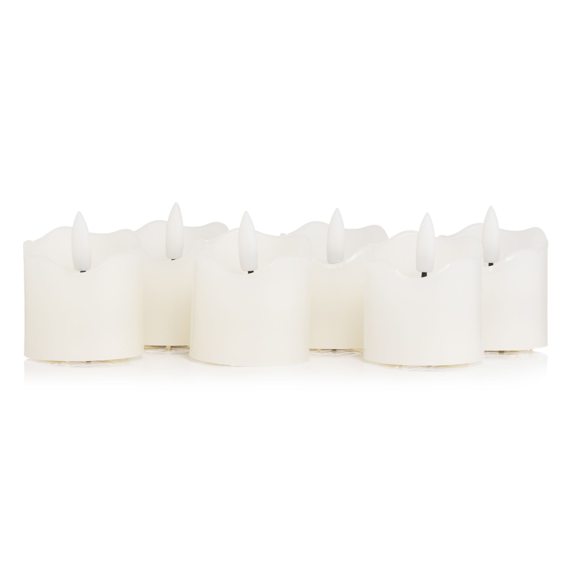 B-Ware ELAMBIA 6 LED-Votivkerzen geschwungener Rand Flamme Luma, Timer