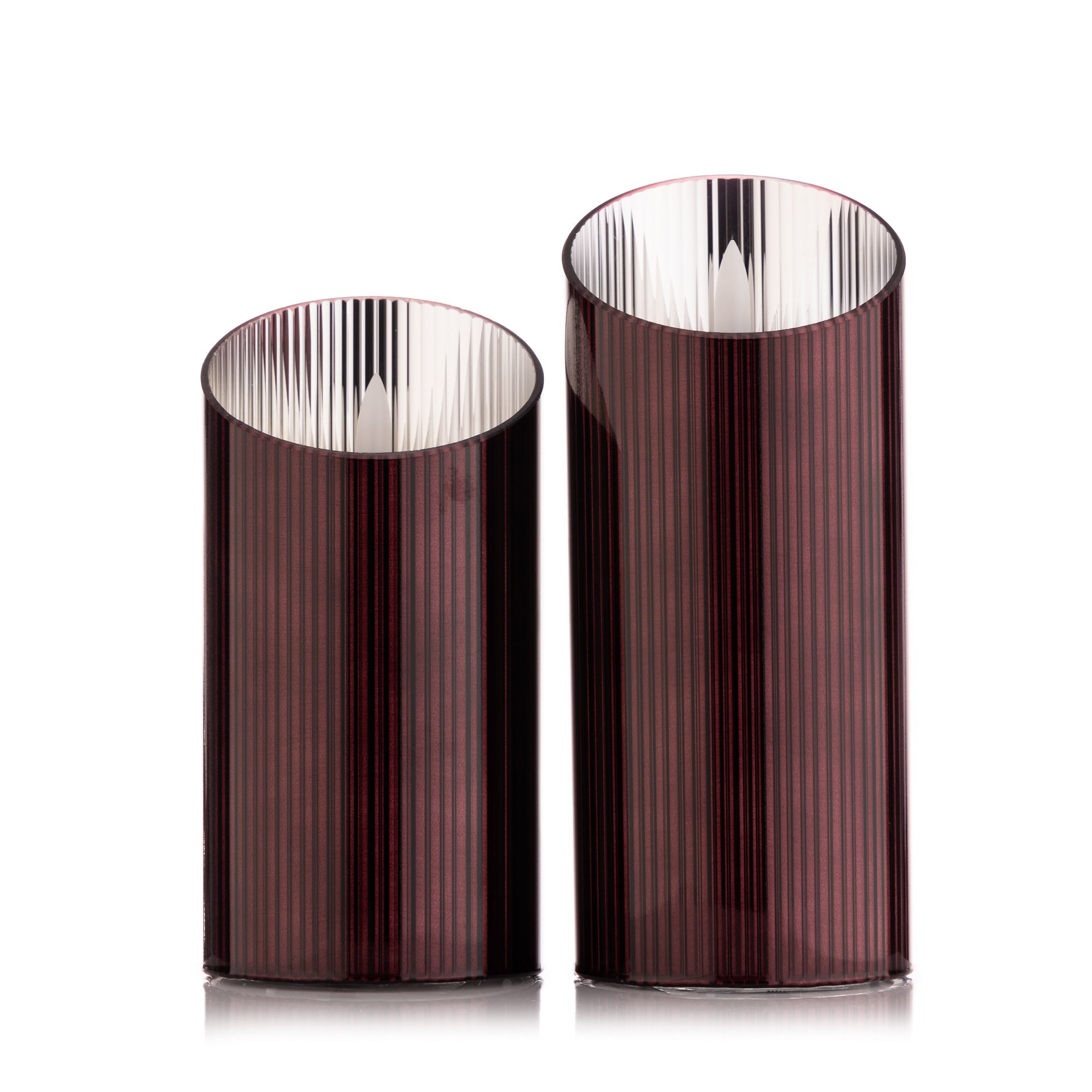 B-Ware ELAMBIA 2 LED-Kerzen mit Wachsspiegel im Glaskörper