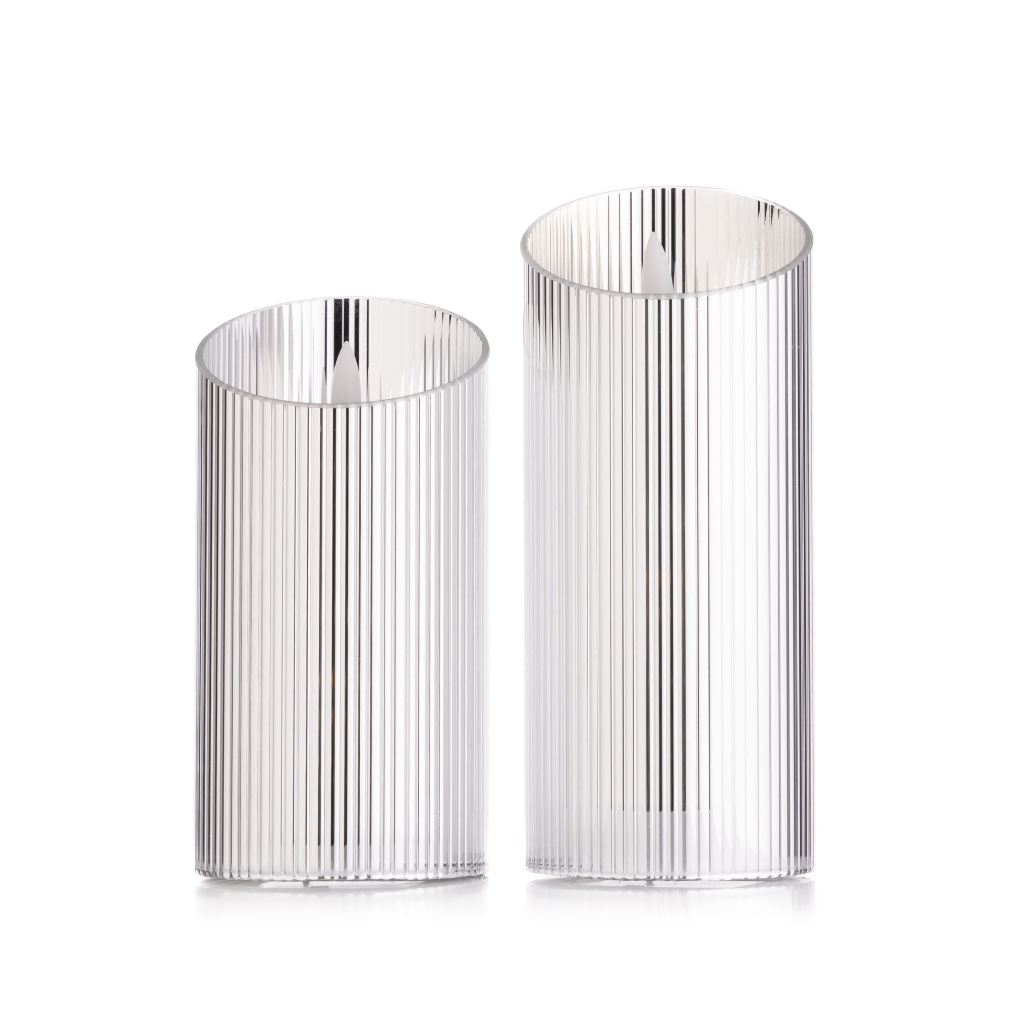 B-Ware ELAMBIA 2 LED-Kerzen mit Wachsspiegel im Glaskörper