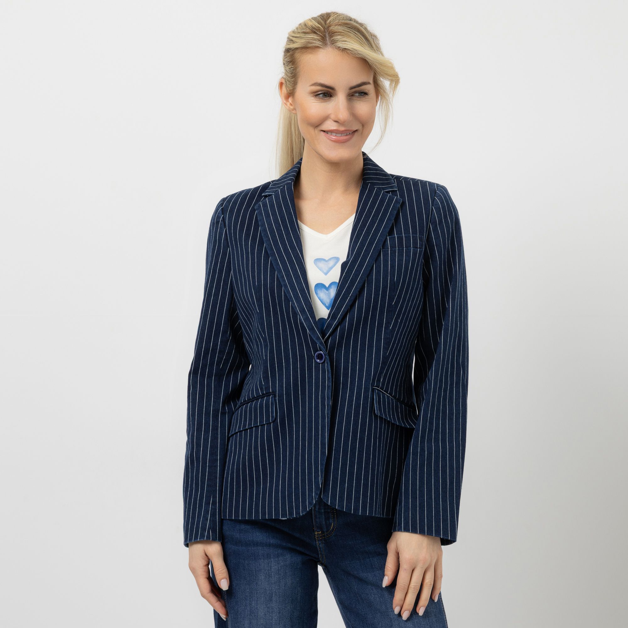 B-Ware EVA LUTZ Blazer gestreift Reverskragen