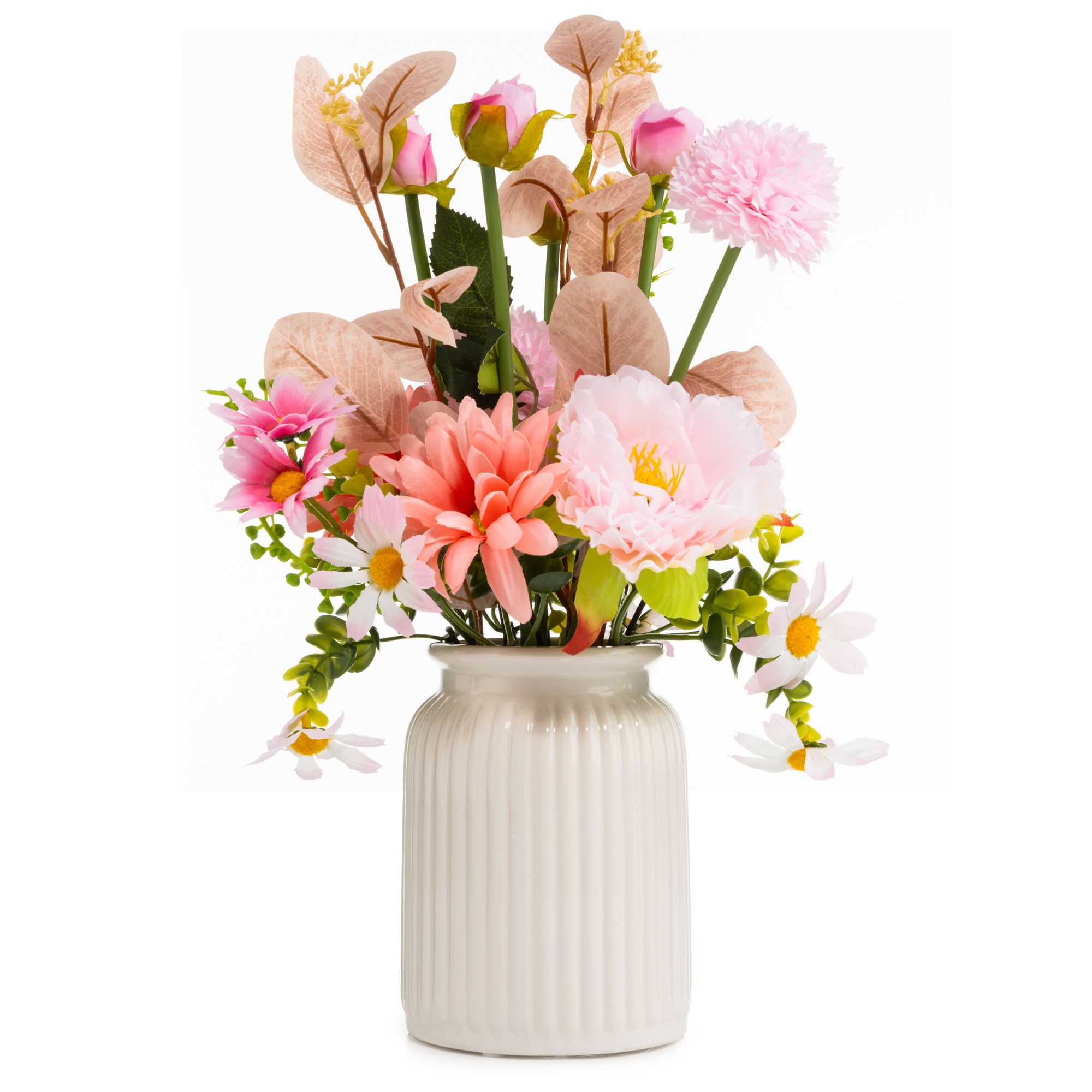 B-Ware ABELLA Flora künstl. Bouquet sommerlich in Keramik-Vase