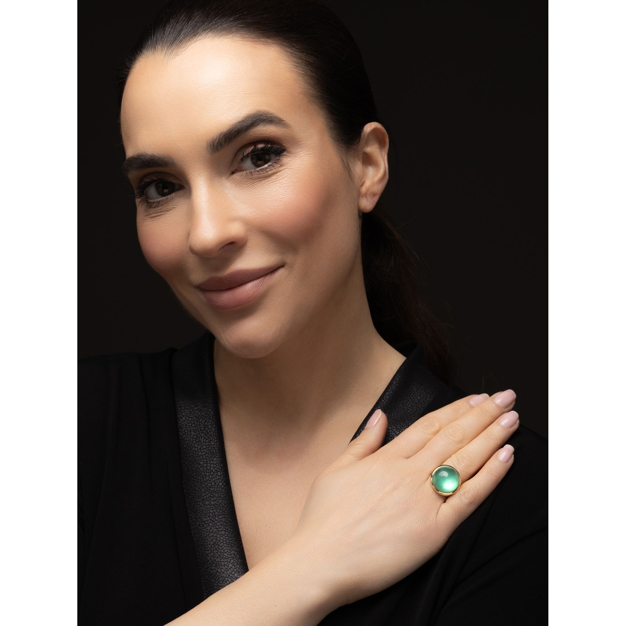 B-Ware THOMAS & SOHN Edelstein ca.15,00ct Ring Cabochon rund - QVC.de