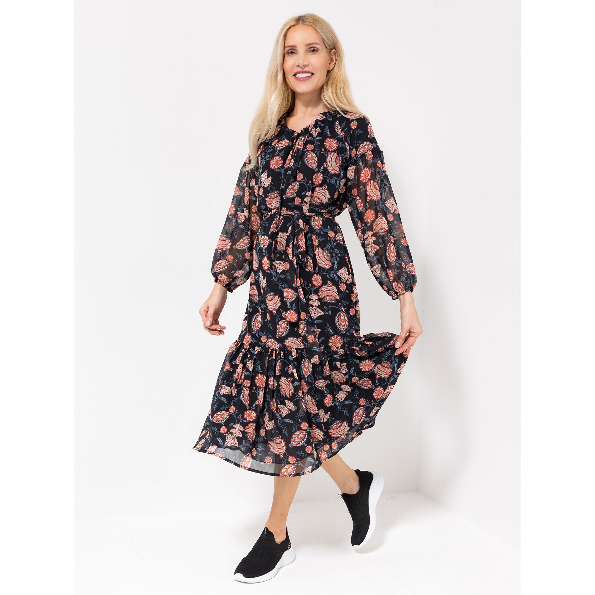 B-Ware SOULS BY EYWASOULS® Kleid, mit Bindeband Rundhalsausschnitt