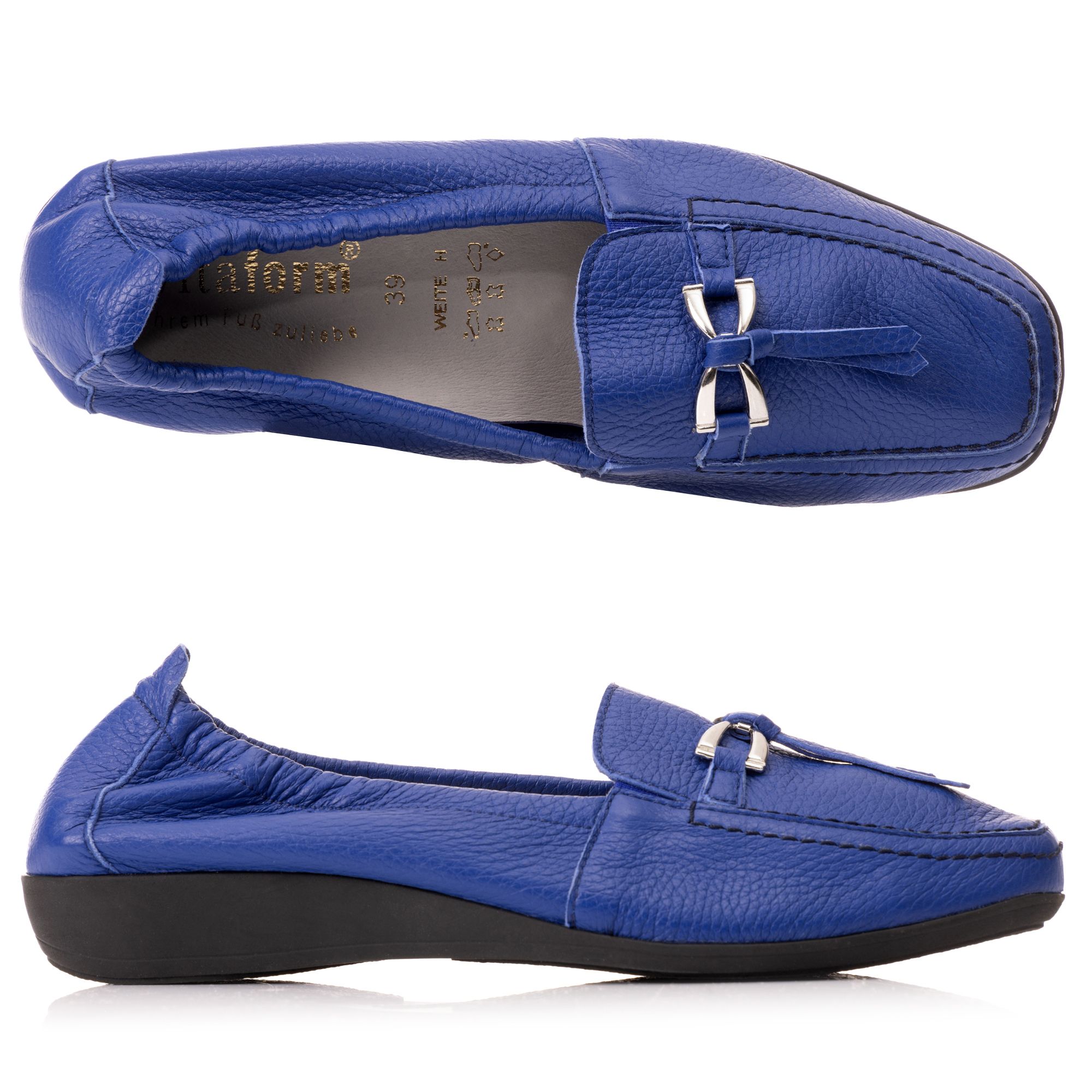 B-Ware VITAFORM Damen- Mokassin Hirschleder Metall Schmucktrense