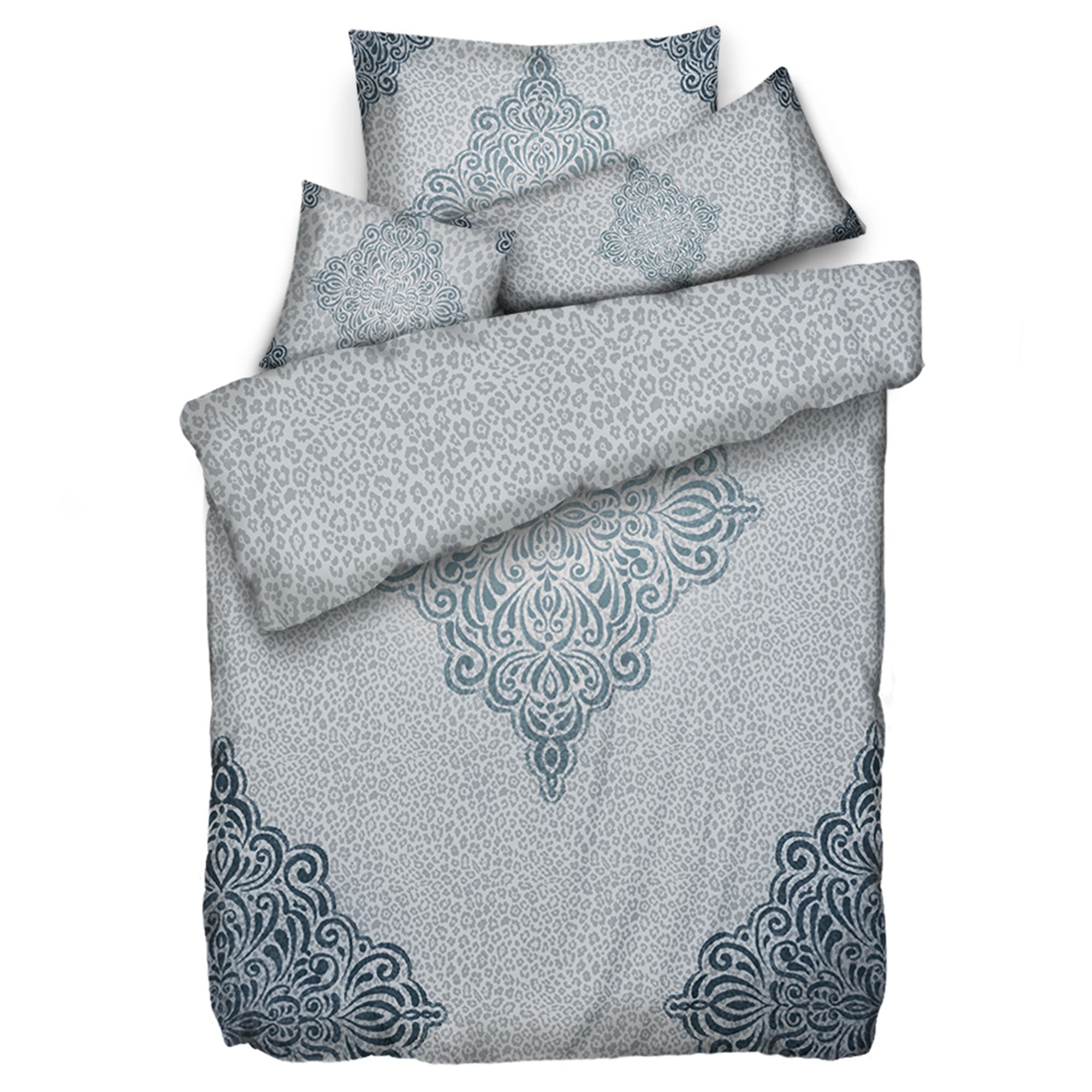 B-Ware JERYMOOD extra soft Wendebettwäsche Leo mit Ornamenten Einzelbett, 4tlg