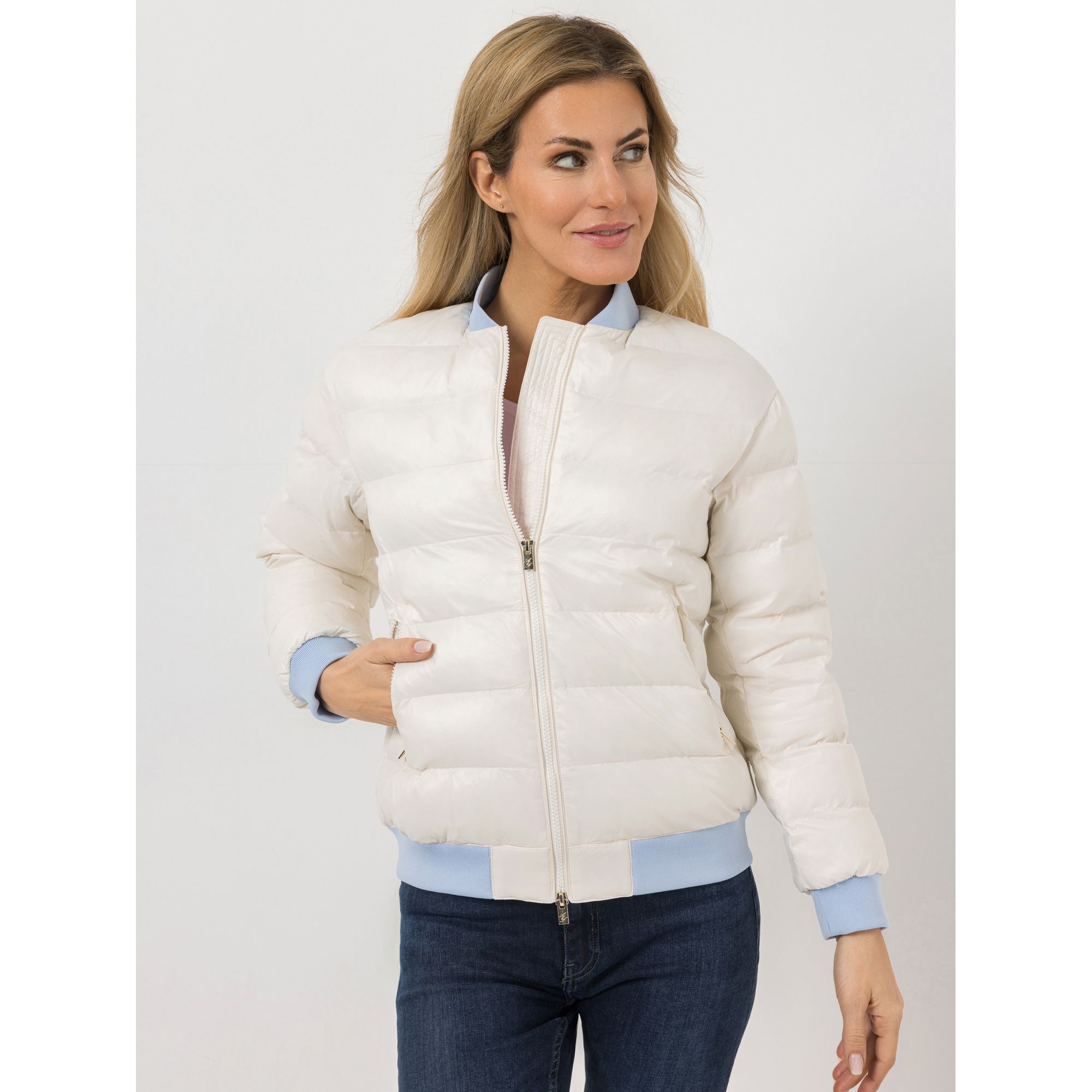 B-Ware ANNI FOR FRIENDS Steppjacke 2-Wege-Zipper Kontrast-Bund