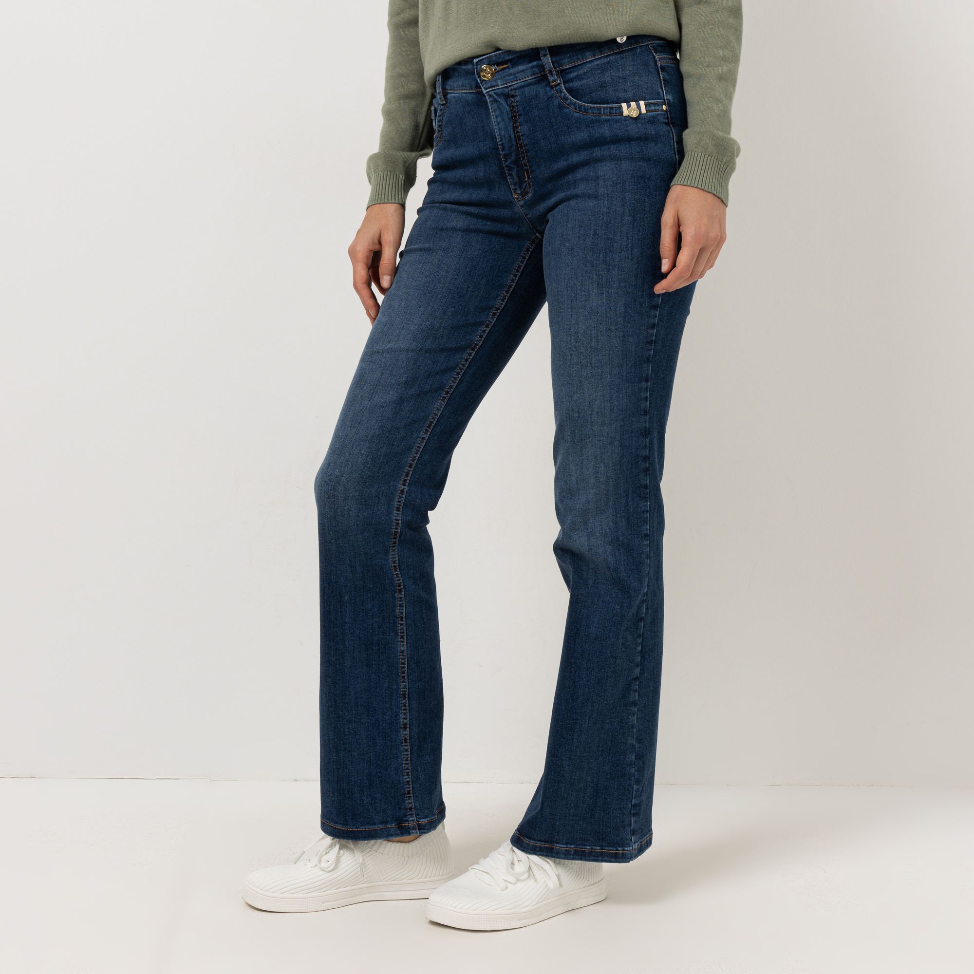 B-Ware STRANDFEIN Jeanshose Stella lange Form, elastisch OEKO-TEX®