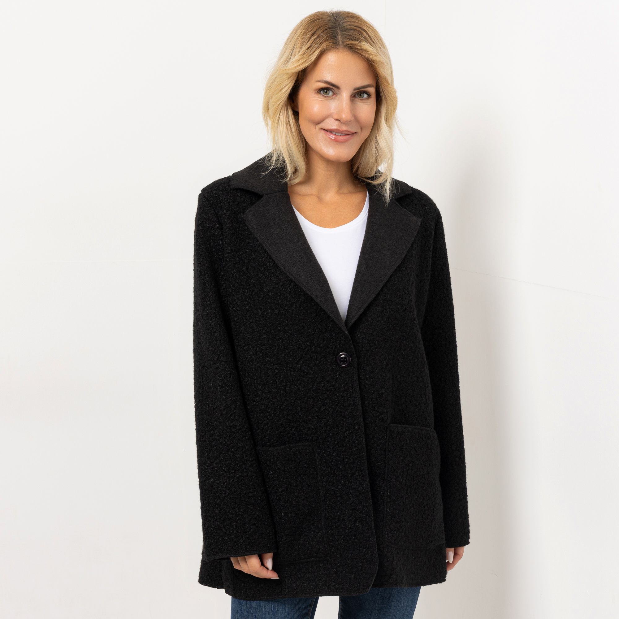 B-Ware KIM & CO. Jacke, Langarm Soft Boucle Optik aufgesetzte Taschen