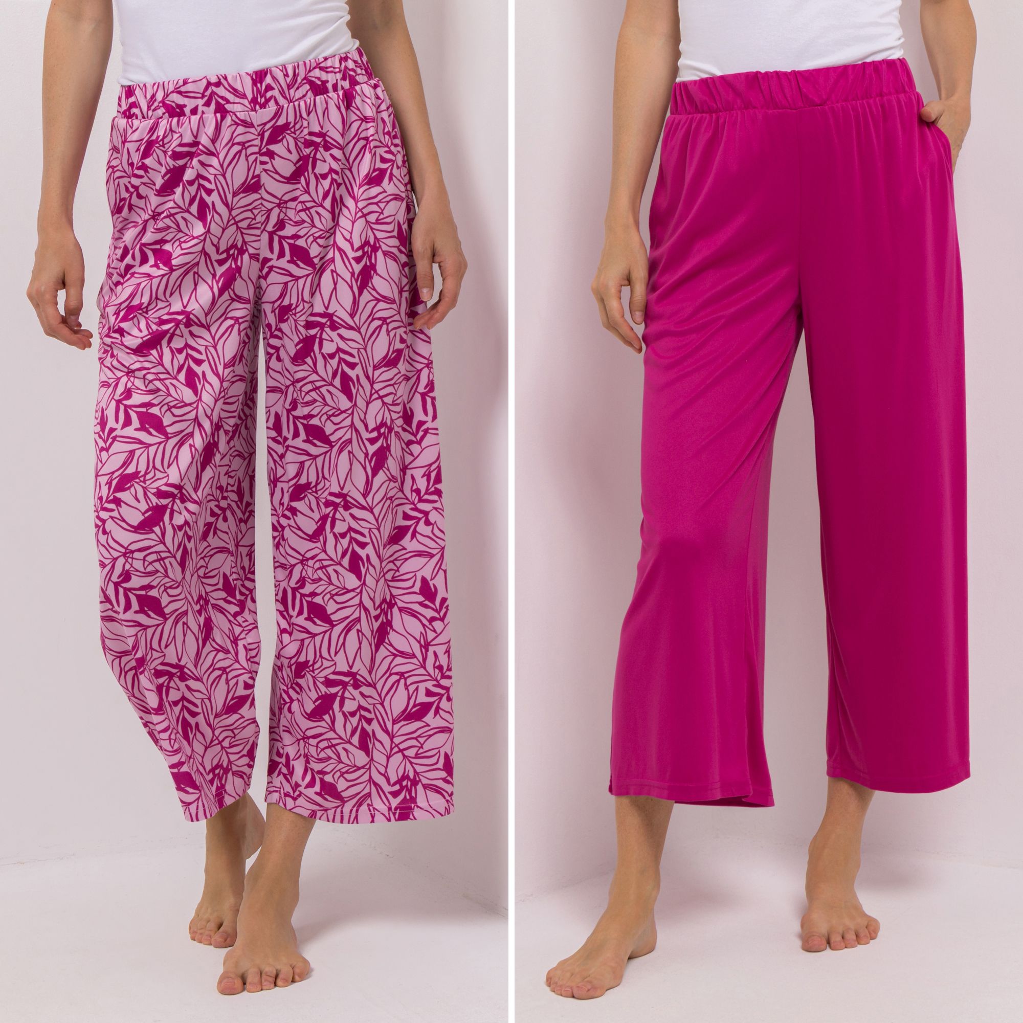 B-Ware JERYMOOD HOMEWEAR 2 Hosen, 7/8-Länge Rundumdehnbund weites Bein