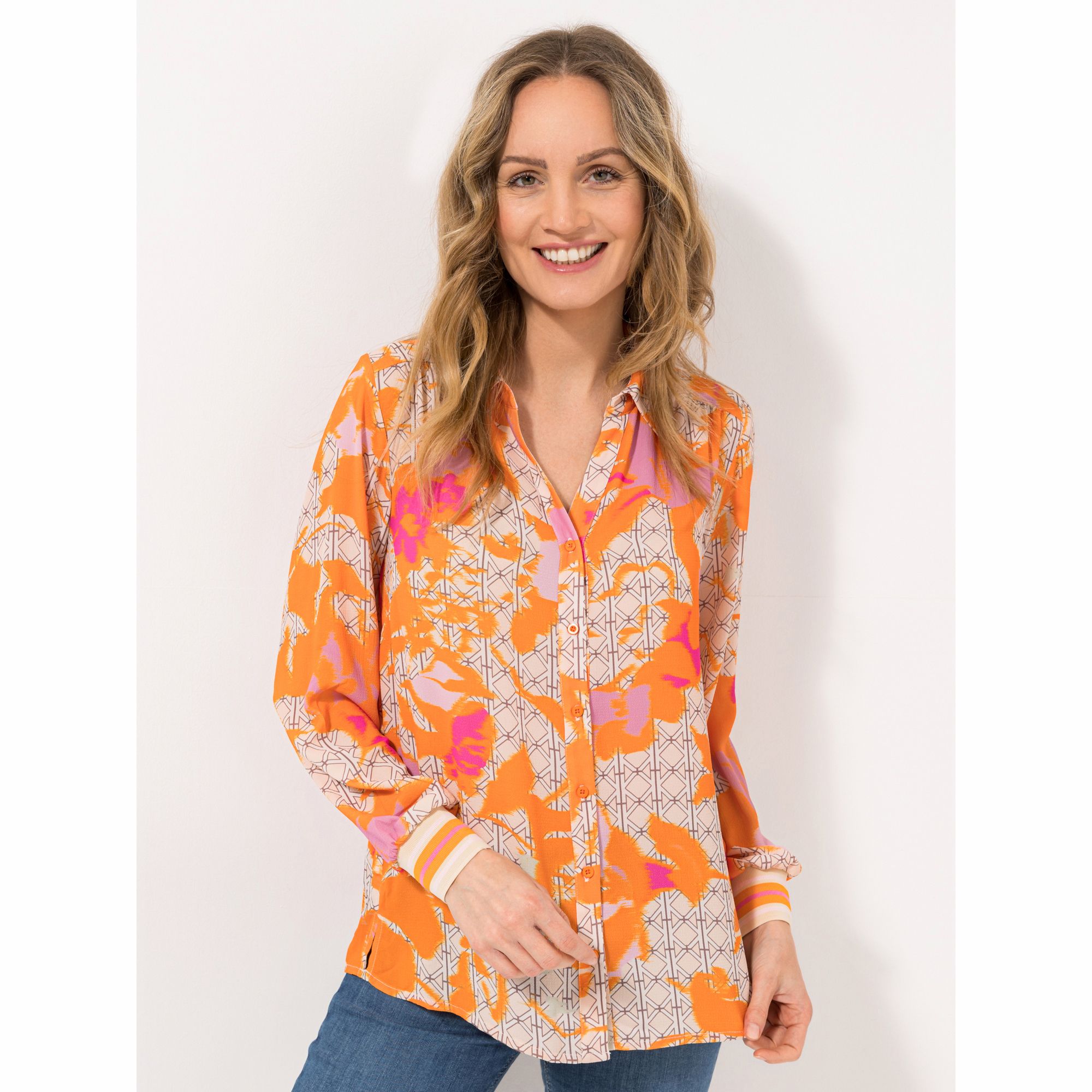 B-Ware DAWID by Dawid Tomaszewski Bluse, Knopfleiste Strickbündchen