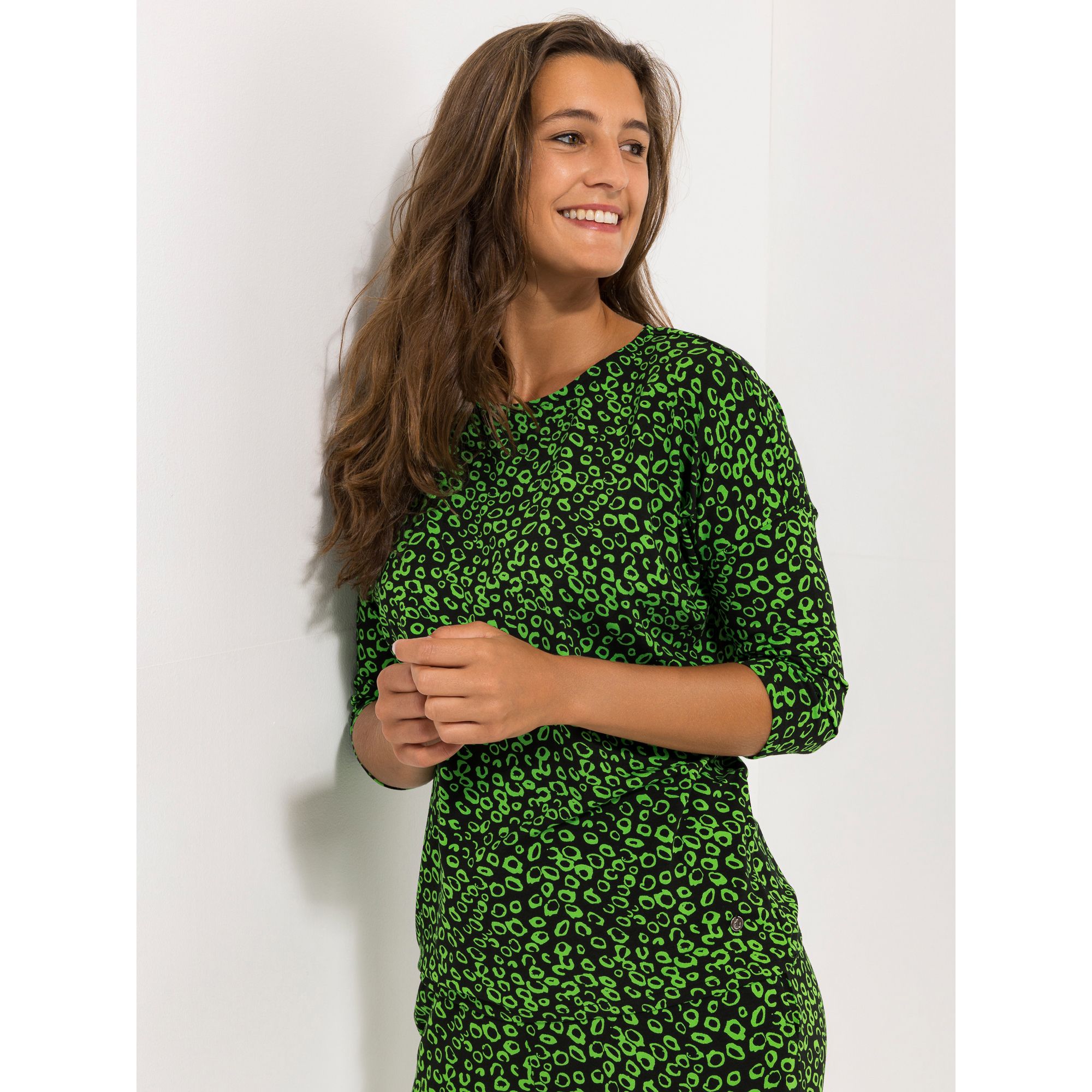 B-Ware EVA LUTZ Shirt, 3/4-Arm allover gemustert mit ECOVERO Viskose