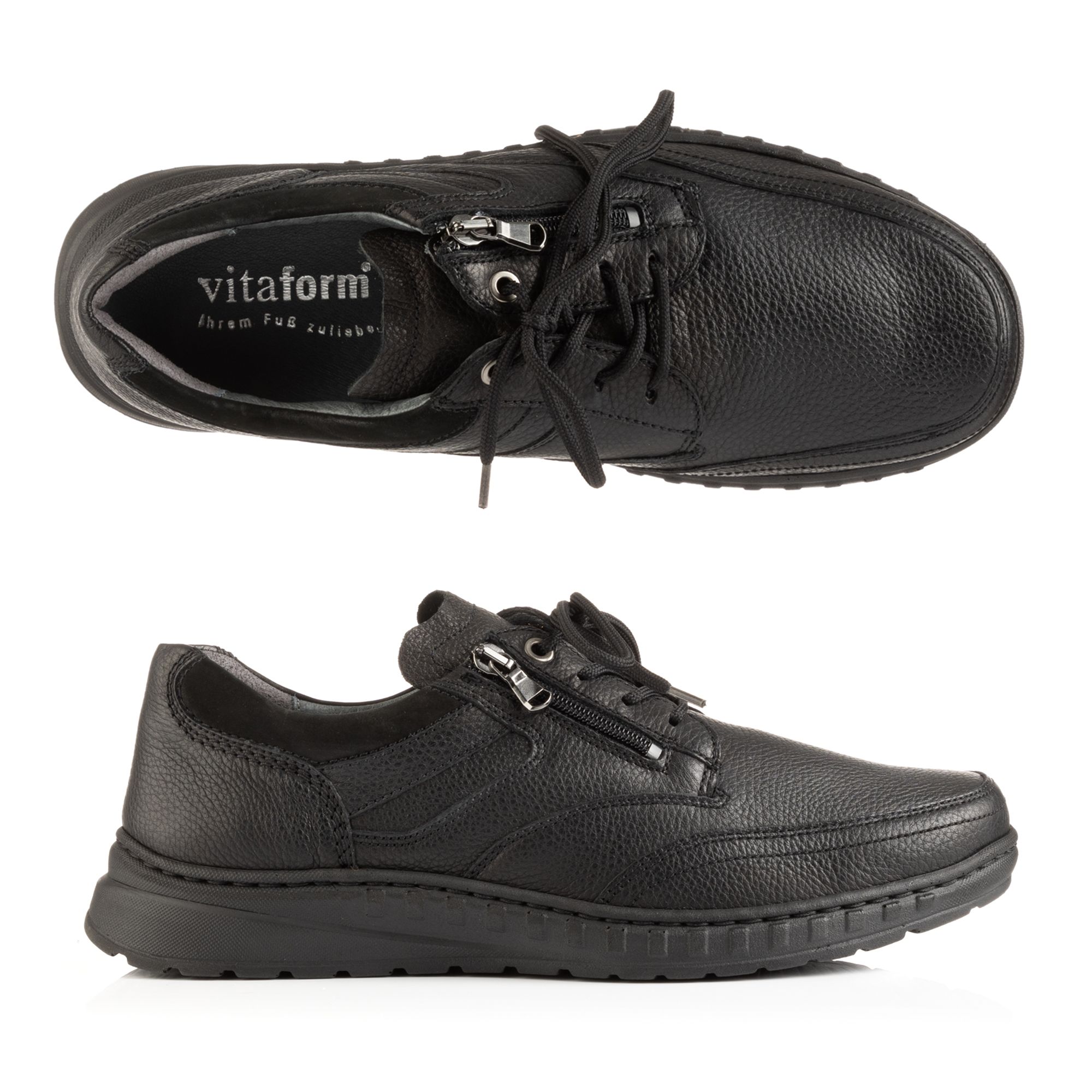 B-Ware VITAFORM Herren-Halbschuh Nappaleder seitl. Reißverschluss