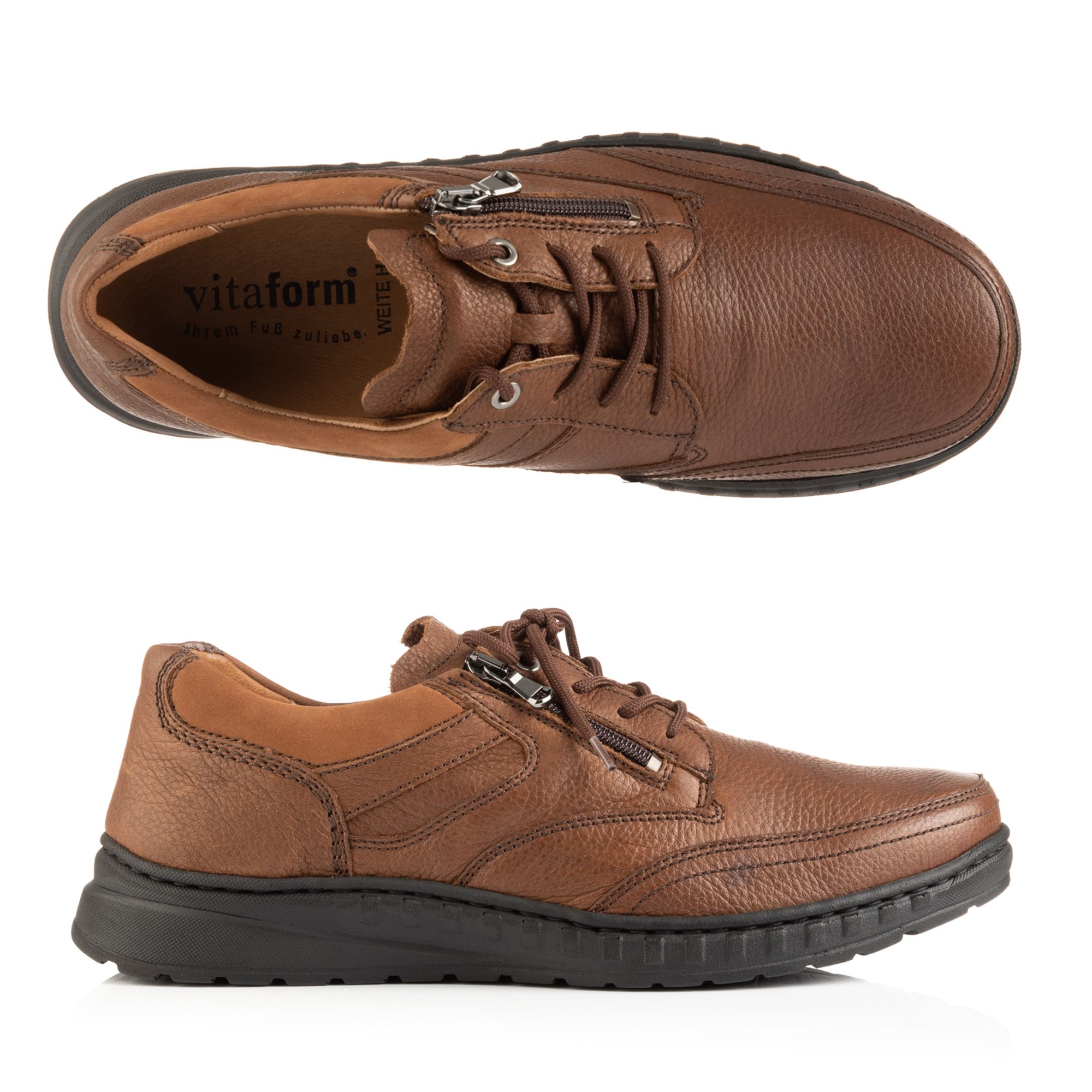 B-Ware VITAFORM Herren-Halbschuh Nappaleder seitl. Reißverschluss