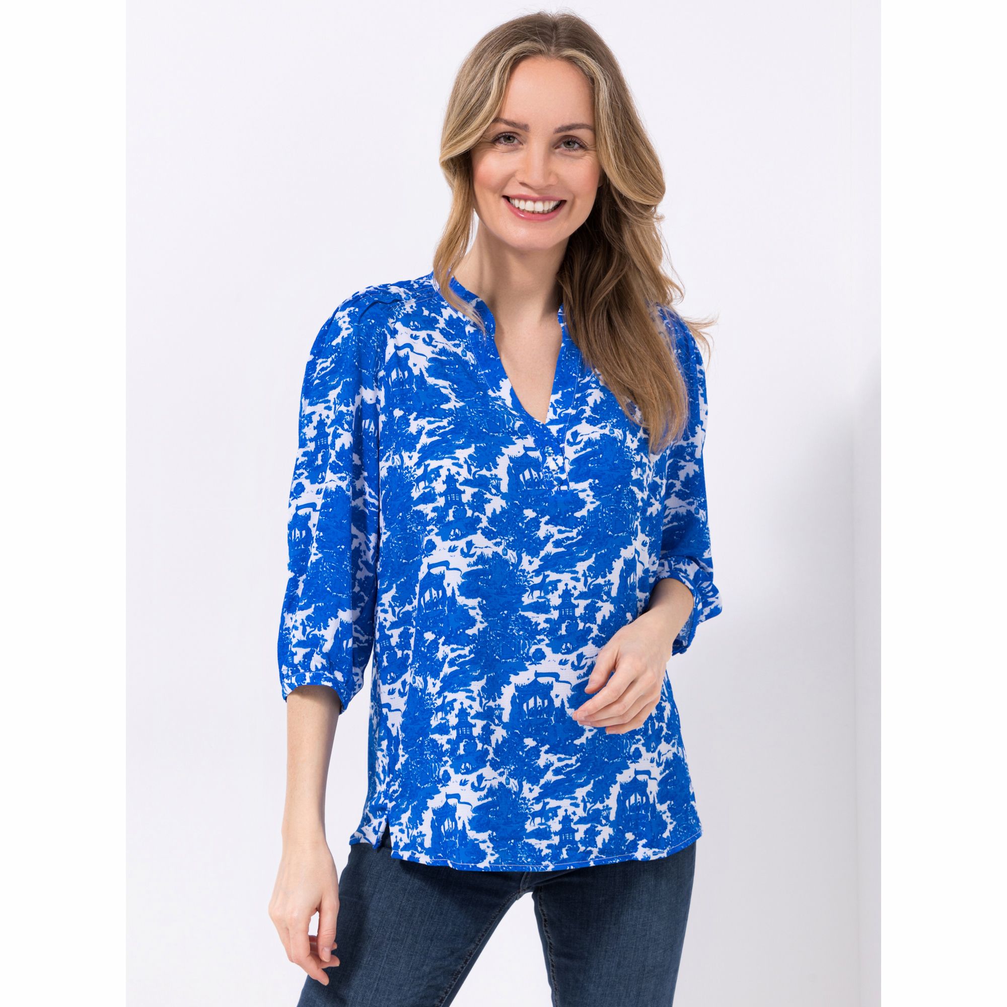 B-Ware DAWID by Dawid Tomaszewski Bluse, 3/4 Arm Serafinoausschnitt