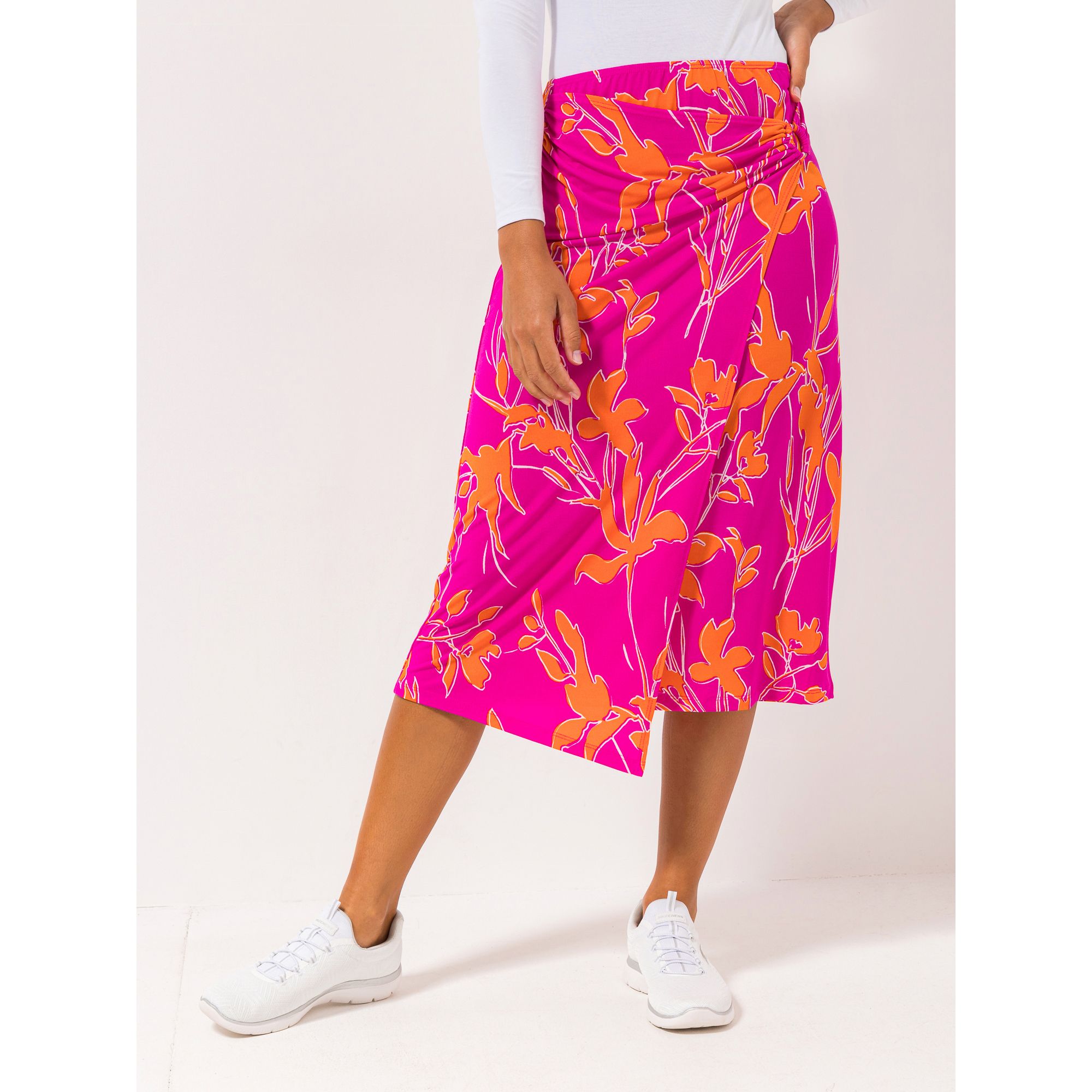 B-Ware KIM & CO. Rock, Midi-Länge Brazil Knit Jersey Wickel-Effekt