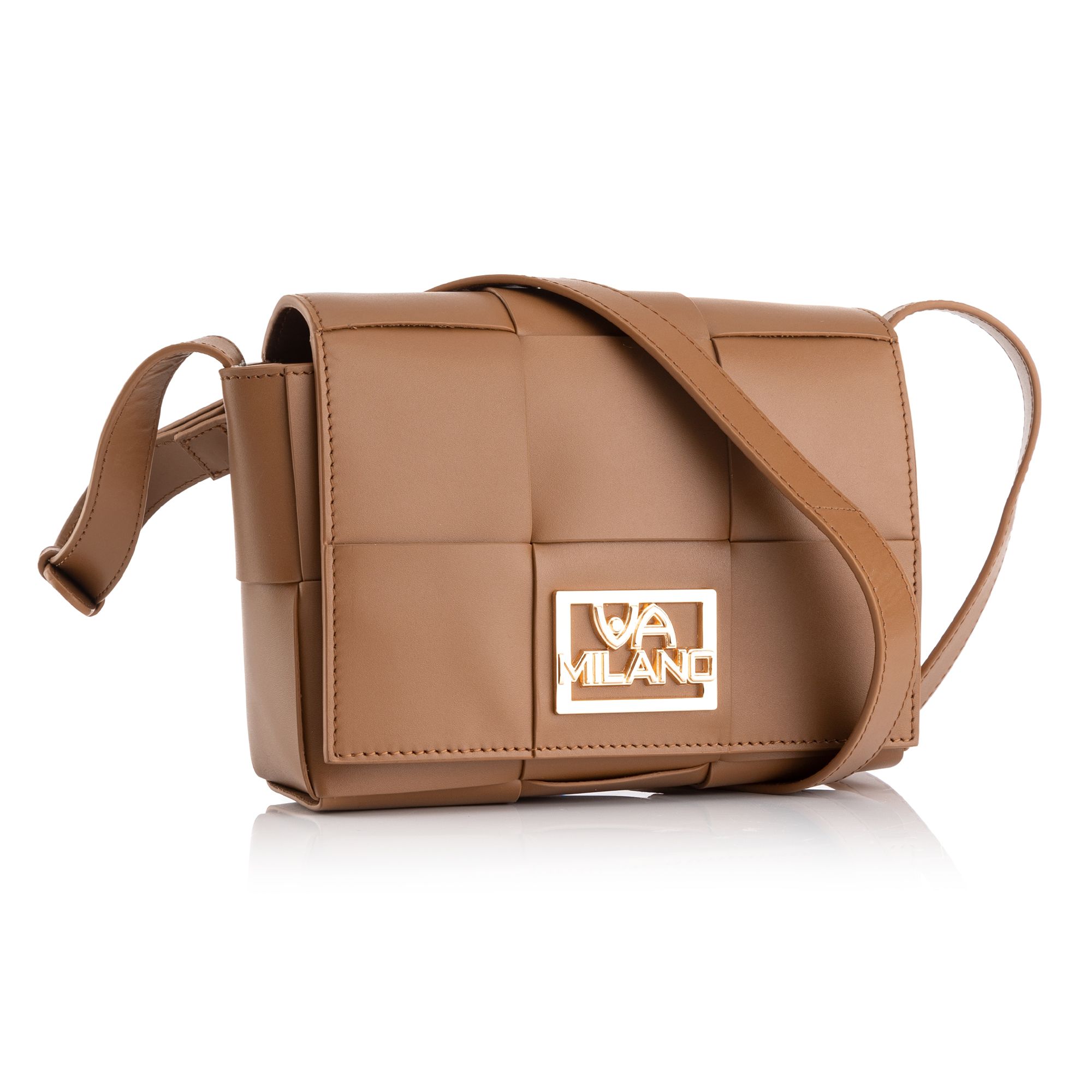 B-Ware VIA MILANO Midi-Umhängetasche echt Leder Magnetverschluss