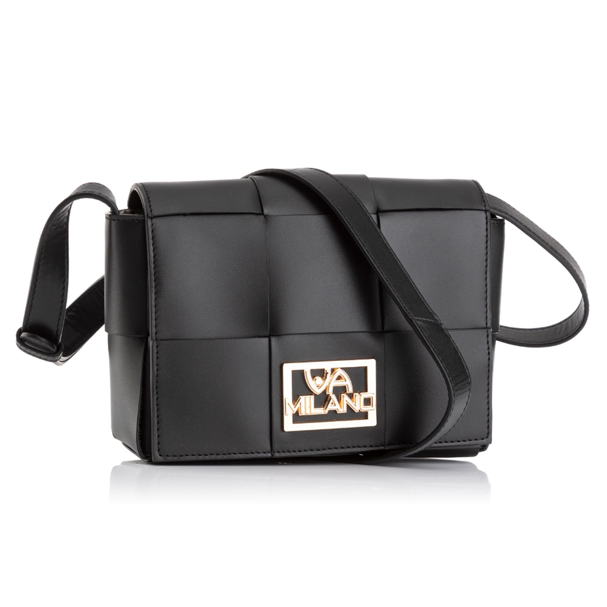 B-Ware VIA MILANO Midi-Umhängetasche echt Leder Magnetverschluss