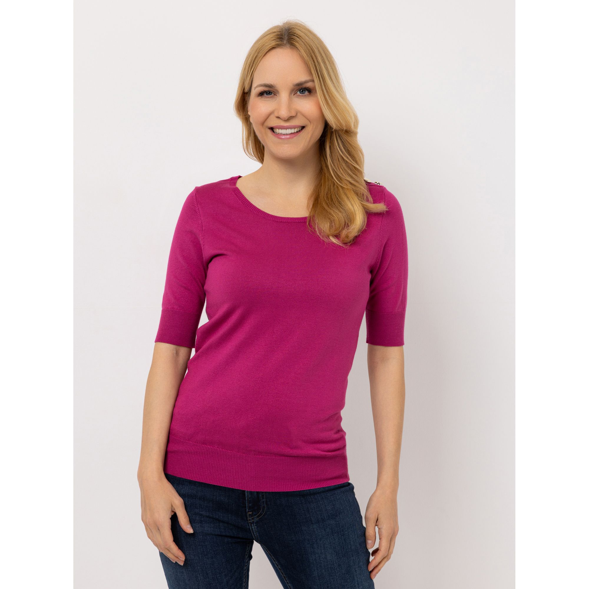 B-Ware VIA MILANO Pullover langer Halbarm Rundhalsausschnitt