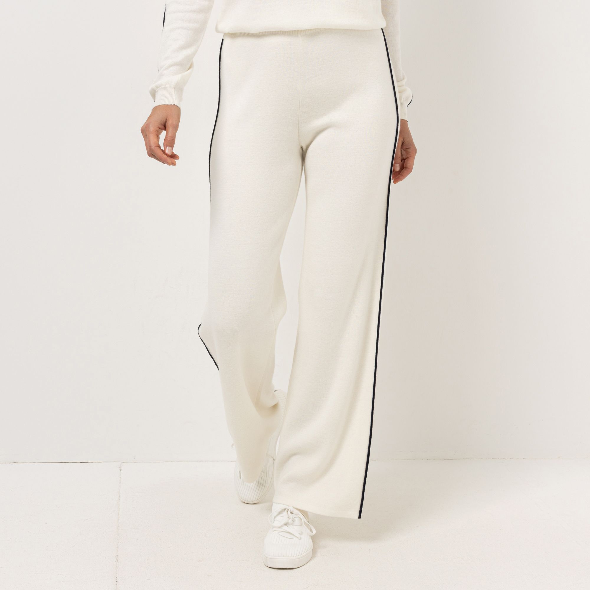 B-Ware STRANDFEIN Strickhose lange Form Kontrastpiping