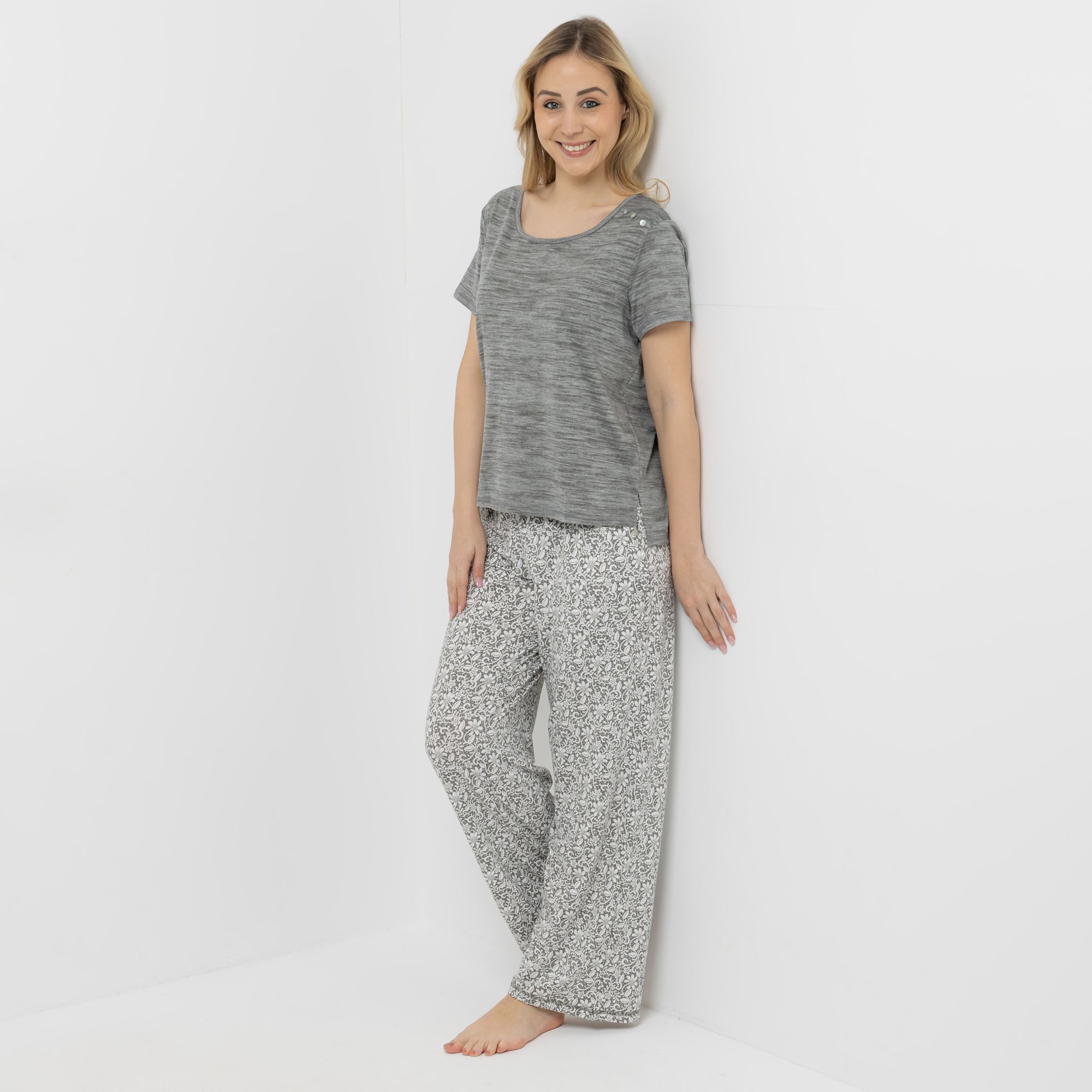B-Ware MUK LUKs 2tlg. Set Lounge-Hose Shirt, 1/2 Arm