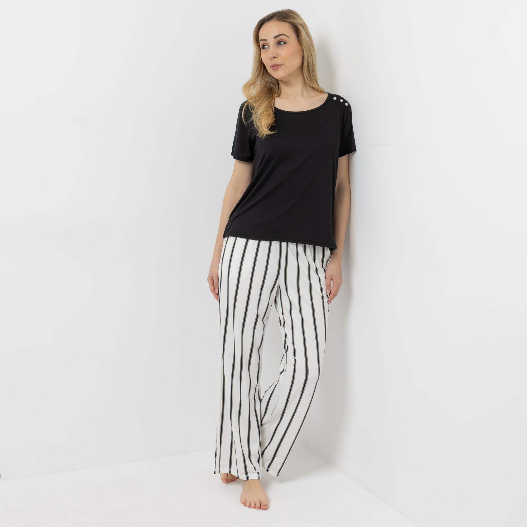 B-Ware MUK LUKs 2tlg. Set Lounge-Hose Shirt, 1/2 Arm