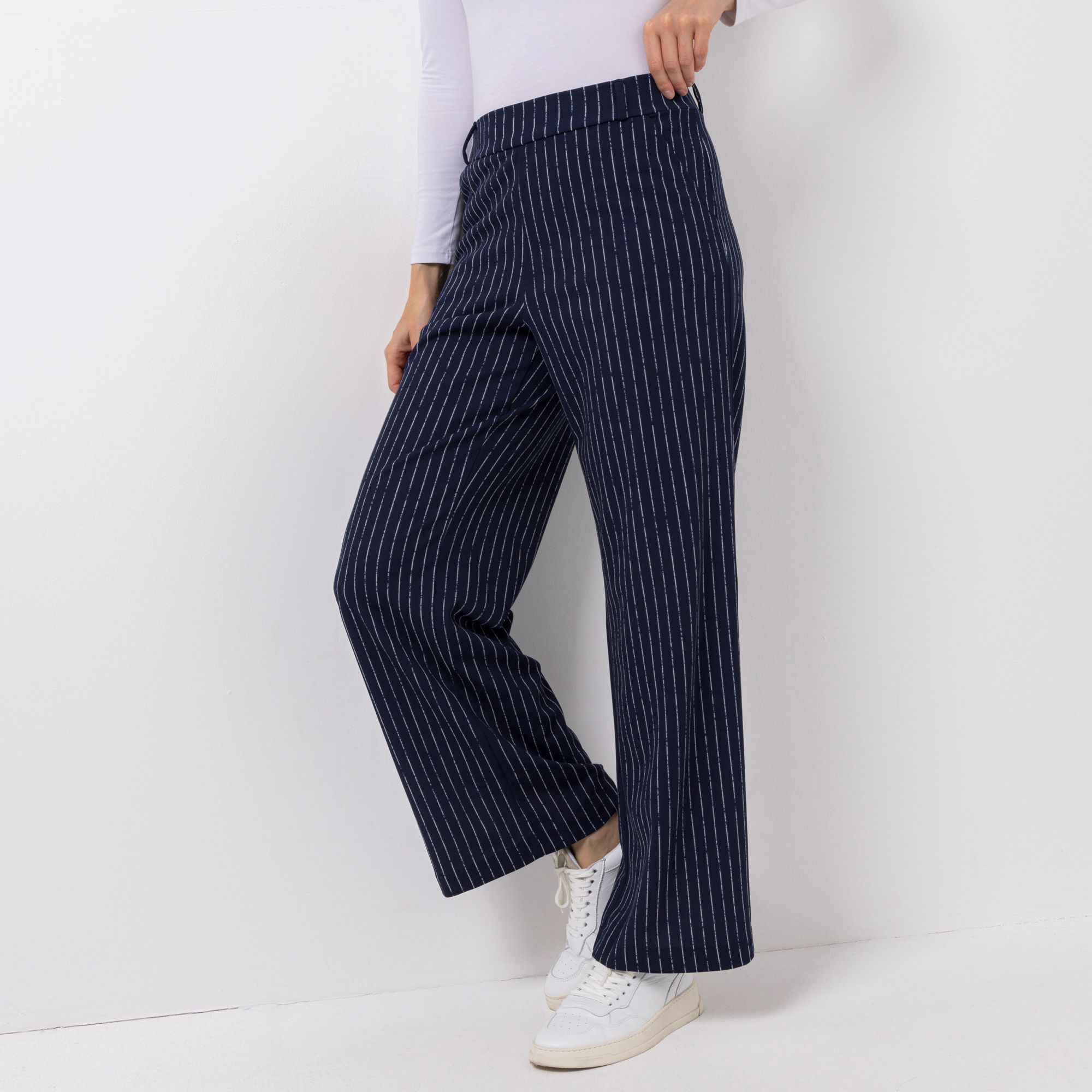 B-Ware KIM & CO. Hose, lange Form Ponti Crepe Jersey Nadelstreifen-Design