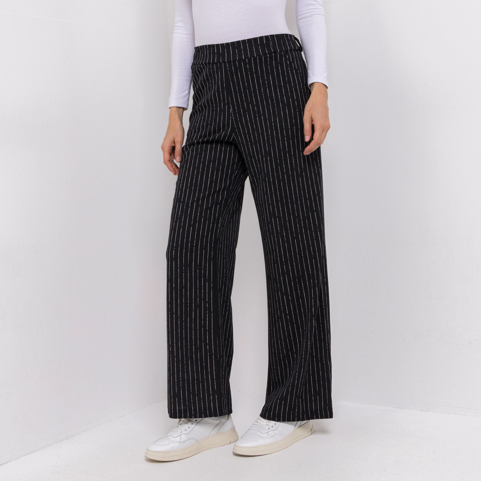 B-Ware KIM & CO. Hose, lange Form Ponti Crepe Jersey Nadelstreifen-Design