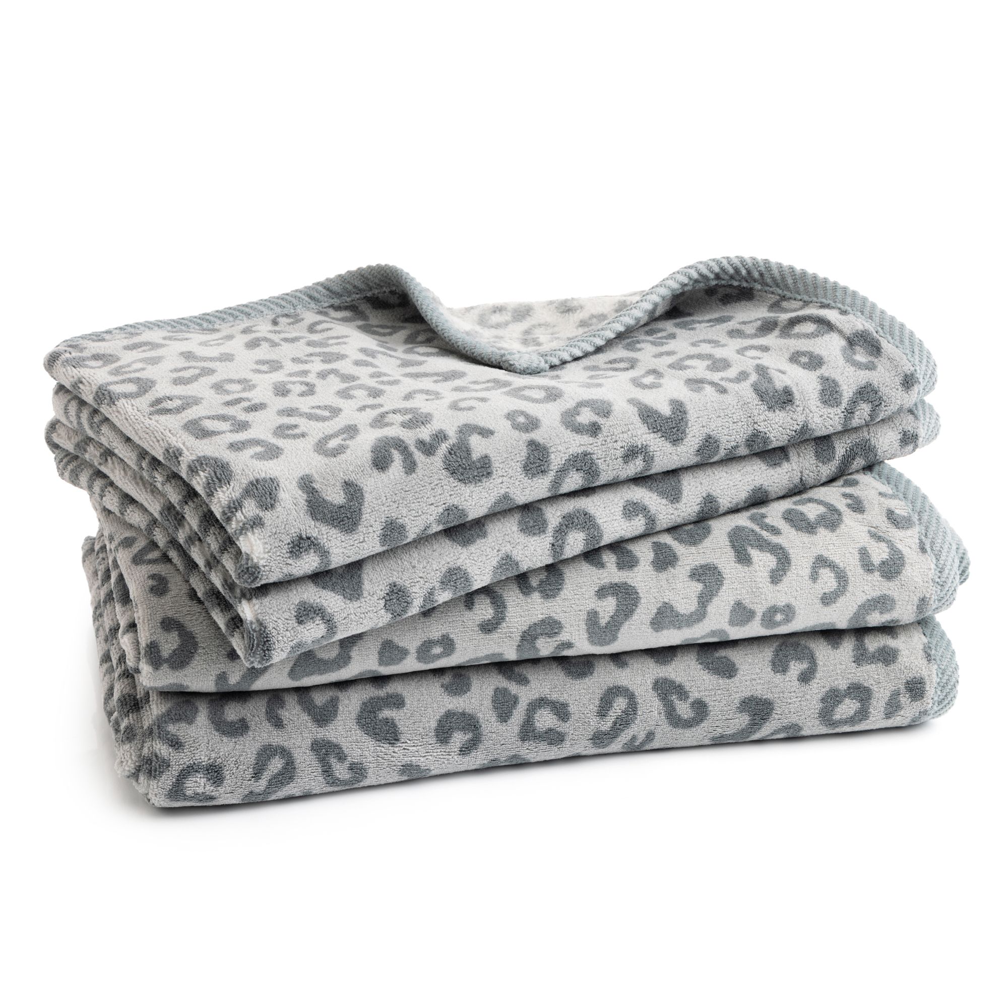 B-Ware MONT CHALET Handtuch-Set, 4tlg. Animal-Print Leo MF Kuschelplüsch