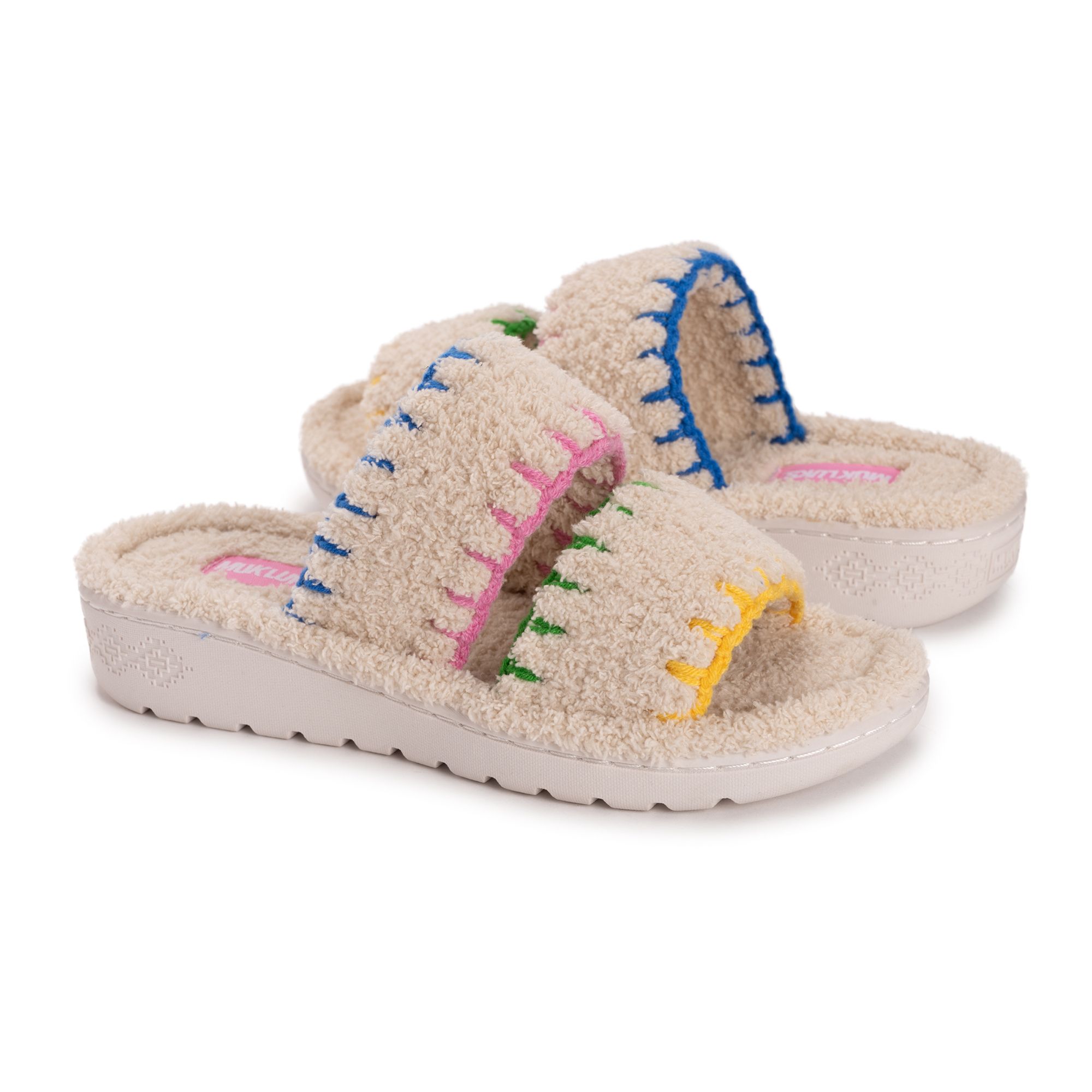 B-Ware MUK LUKs Wellness-Pantolette Frottee rutschfeste Sohle