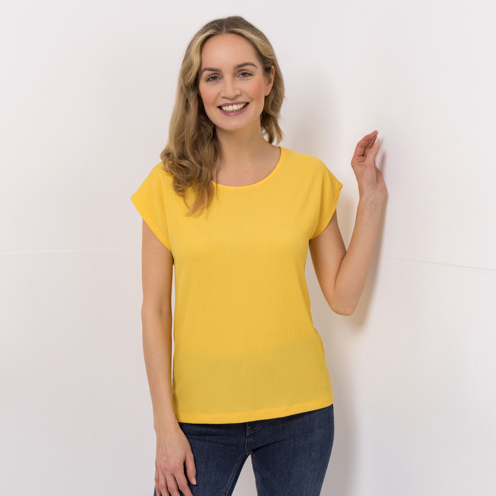 B-Ware DINE 'N' DANCE Shirt Struktur-Ware Rundhalsausschnitt