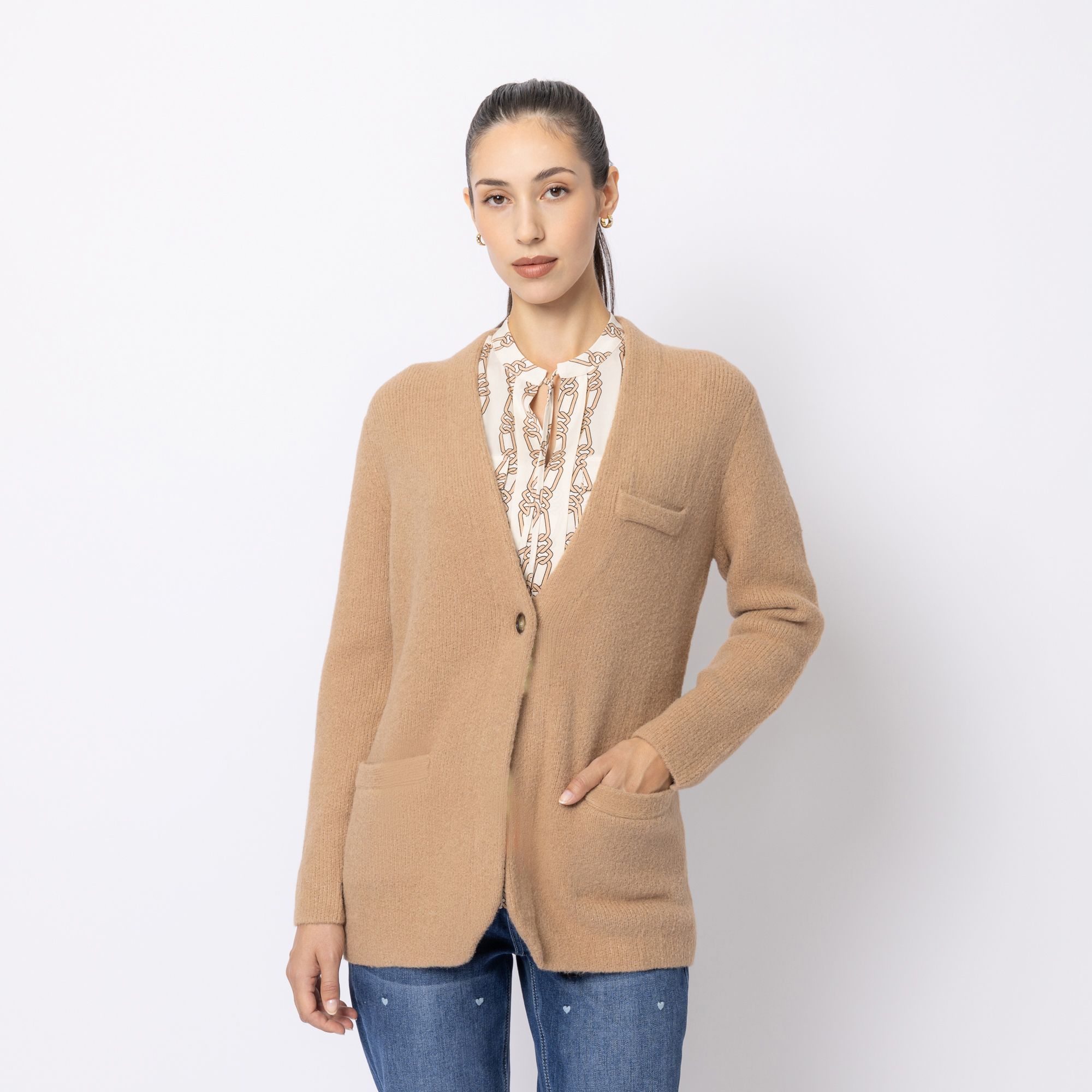 B-Ware STEFFEN SCHRAUT Longcardigan V-Ausschnitt Leistentaschen
